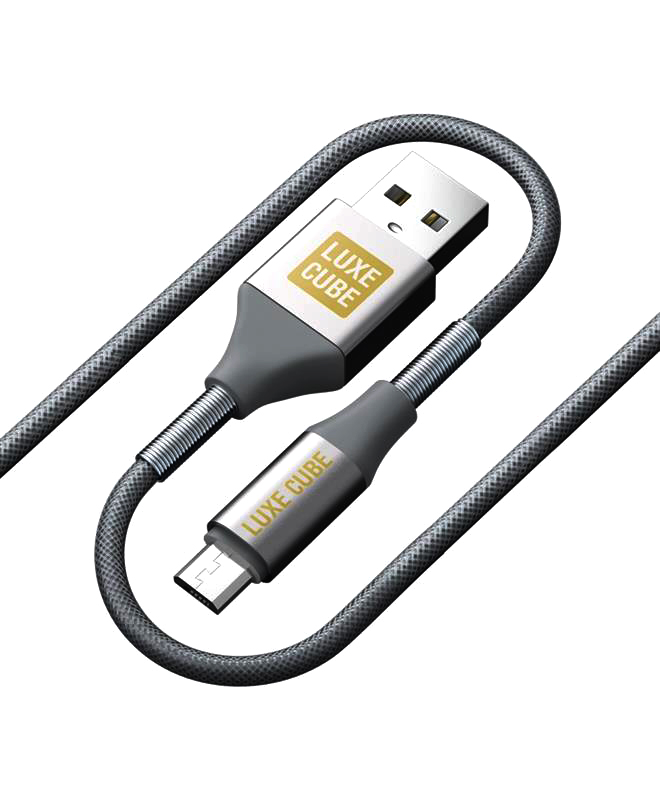 Кабель синхронизации данных Luxe Cube Armored USB-microUSB 1m Grey (8886668686105) - Фото 1
