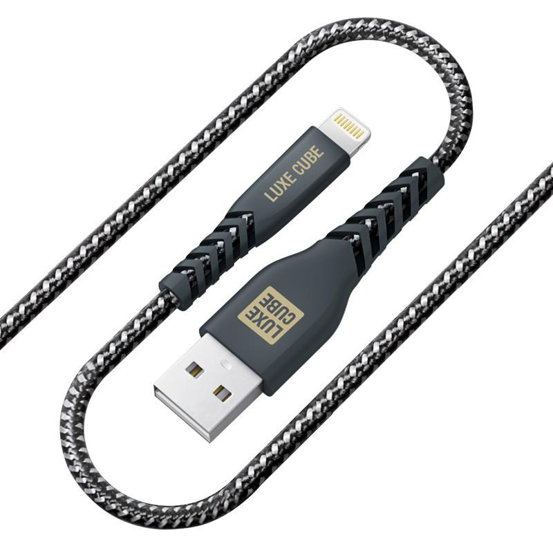 Кабель синхронізації даних Luxe Cube Kevlar USB-Lightning 1.2m Black (8886668686440) - Фото 1