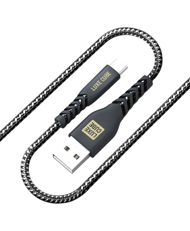 Кабель синхронизации данных Luxe Cube Kevlar USB-USB Type C 1.2m Black (8886668686280) - Фото 1