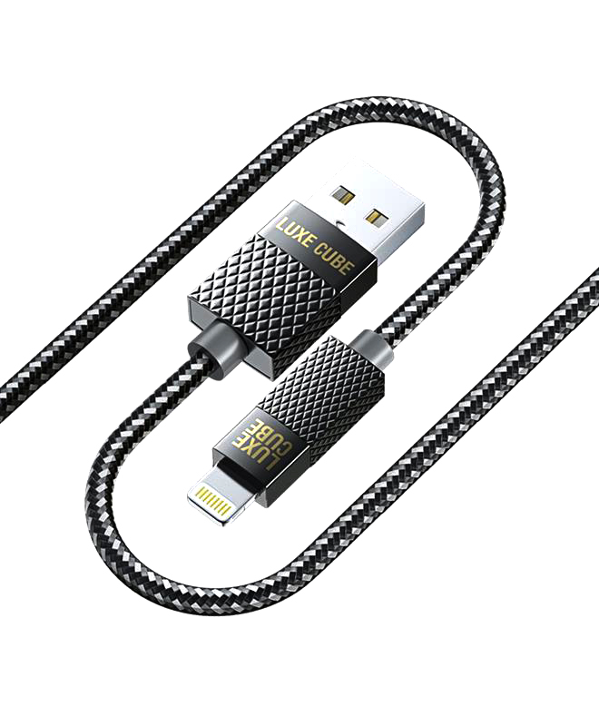 Кабель синхронізації даних Luxe Cube Premium USB-Lightning 1m Grey (9780201379648) - Фото 1