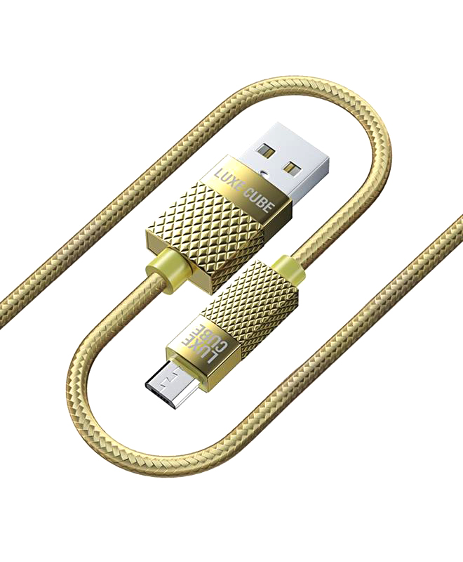 Кабель синхронизации данных Luxe Cube Premium USB-microUSB 1m Gold (8889986489885) - Фото 1