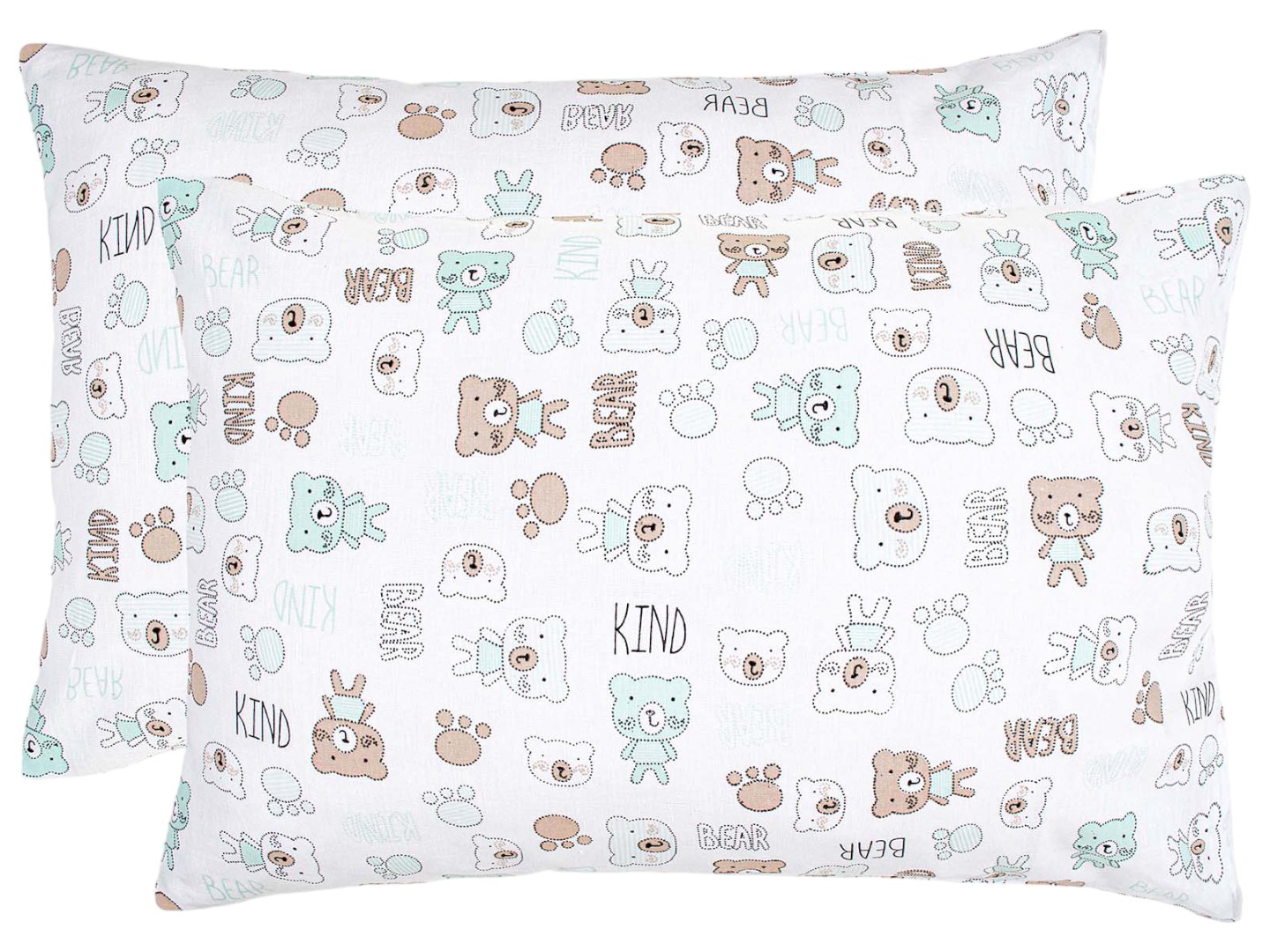 Наволочка Home Line Тедди кофейно-ментоловый 2 шт. (175527) - Фото 1