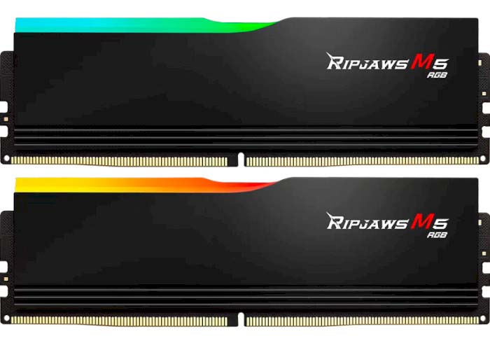 Купити Память DDR G.Skill Ripjaws M5 RGB Black DDR5-6400 64GB (2x32GB) (F5-6400J3239G32GX2-RM5RK) - Фото 1 Память DDR G.Skill Ripjaws M5 RGB Black DDR5-6400 64GB (2x32GB) (F5-6400J3239G32GX2-RM5RK) - Фото 1