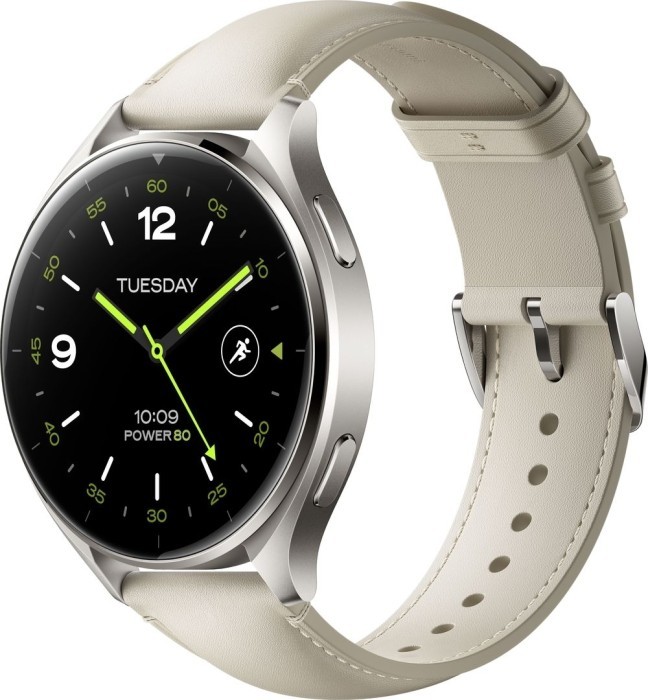 Смарт-часы Xiaomi Watch 2 Titan, Gray Case White Leather Strap (BHR9306GL) - Фото 1