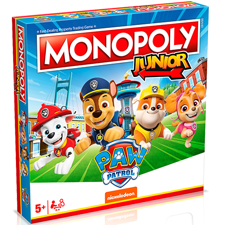 Настольная игра стратегическая (5-7 лет) Winning Moves PAW PATROL Movie - Monopoly Junior EN (WM04163-EN1-6) - Фото 1