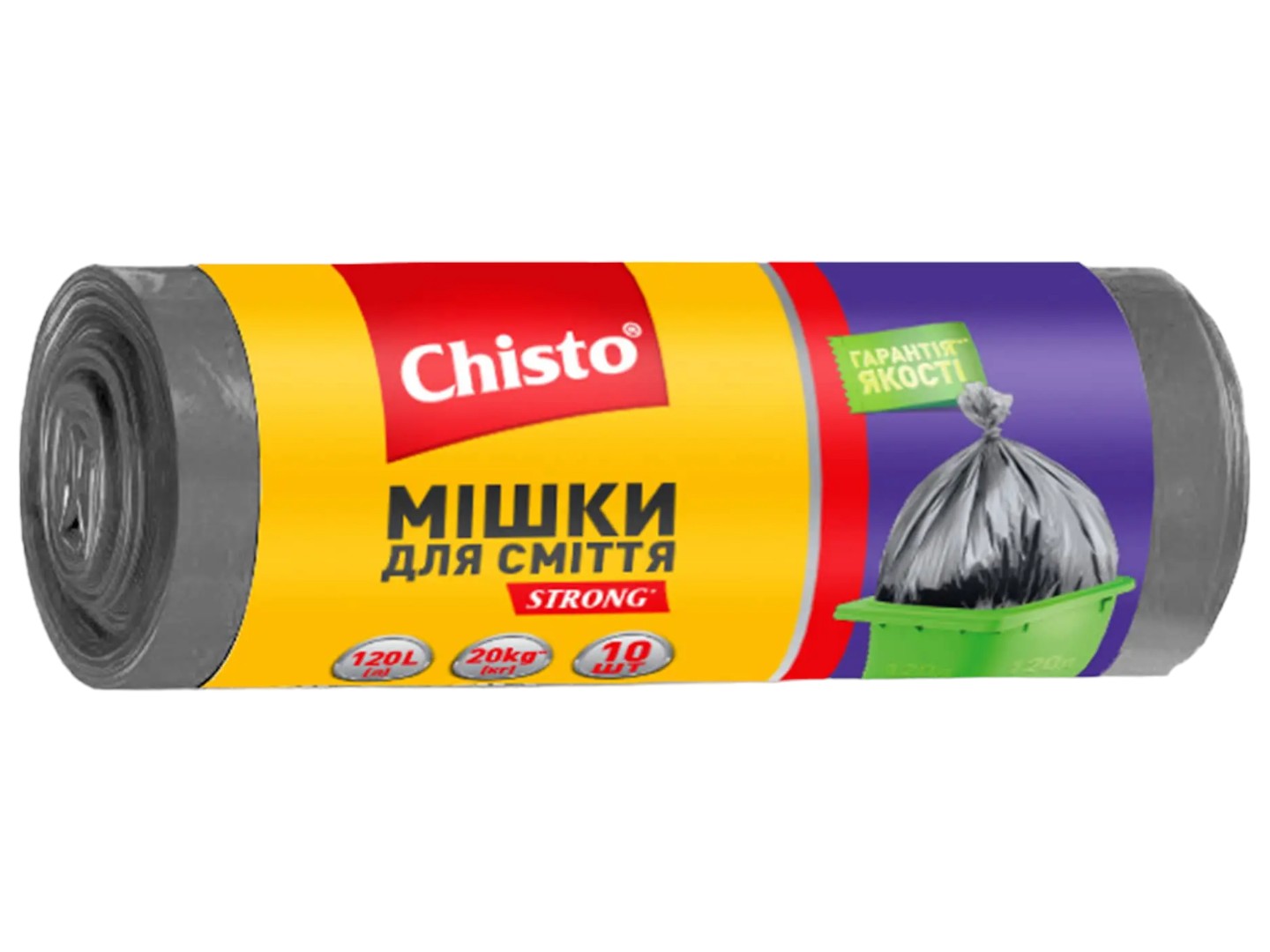 Пакет мусорный Chisto Strong 120лх10 шт. (4823098407898) - Фото 1
