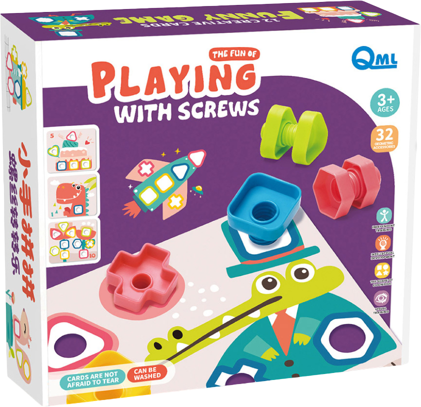 Купить Настольная игра (3-4 года) QML с винтиками (M7K) - Фото 1 Настольная игра (3-4 года) QML с винтиками (M7K) - Фото 1