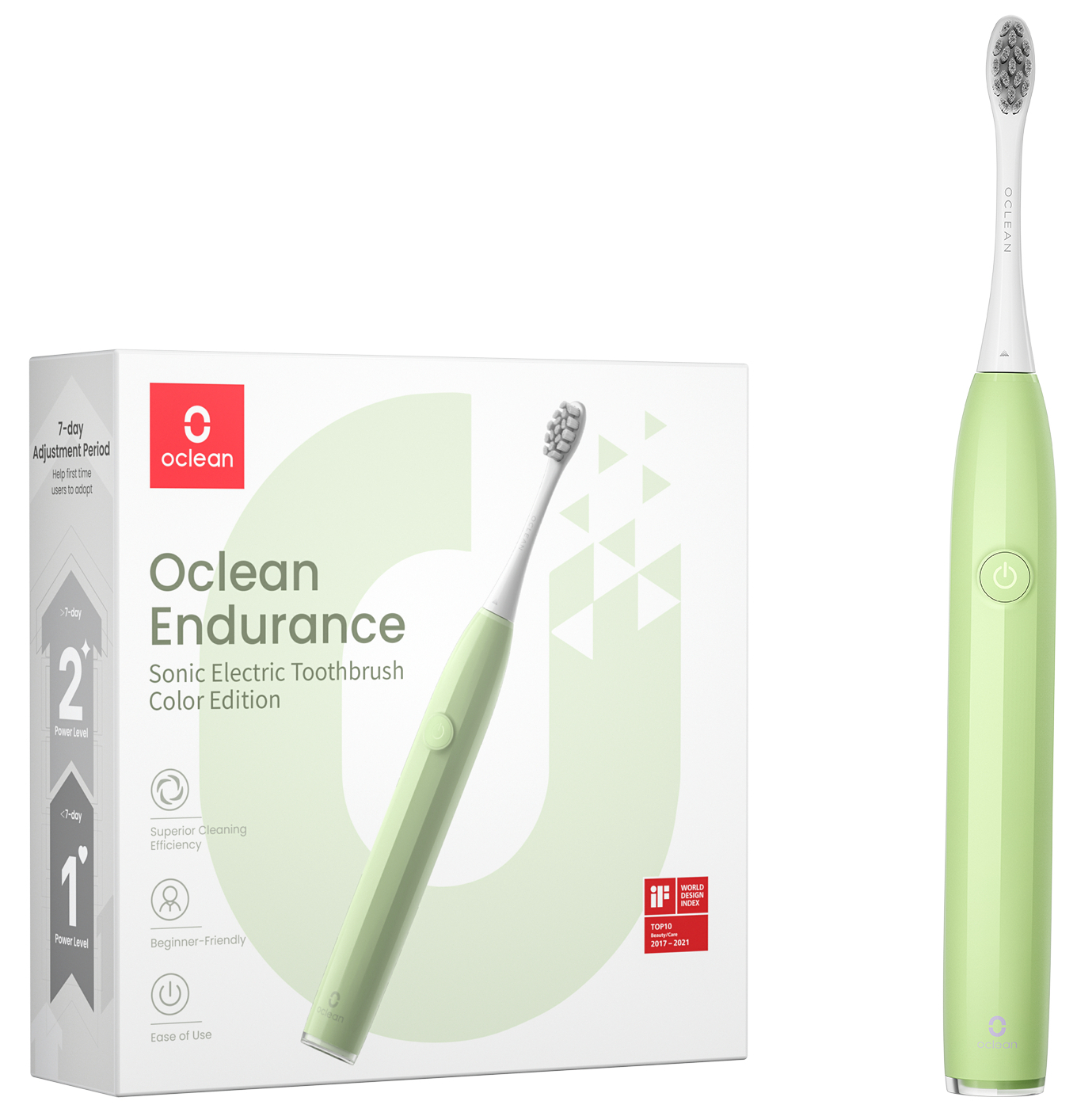 Зубная щетка электрическая Oclean Endurance Color Edition Green (6970810552447) - Фото 1