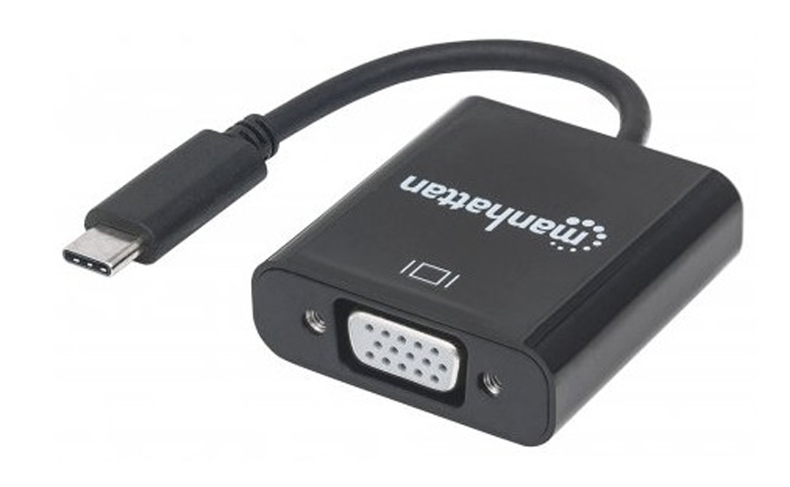 Переходник Manhattan USB 3.1 Type-C - VGA (F) Black (151771) - Фото 1