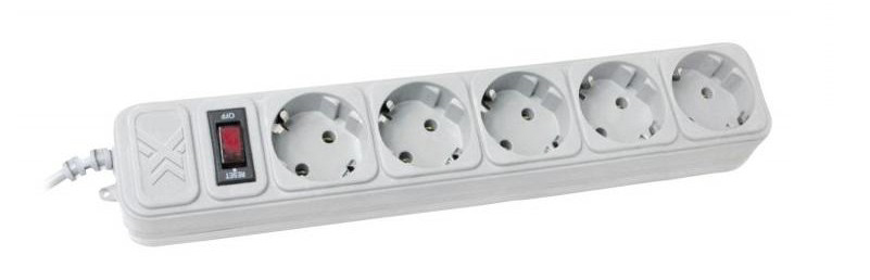 Сетевой фильтр Maxxter SPM5-G-15G Grey, 4.5m, 5 розеток - Фото 1