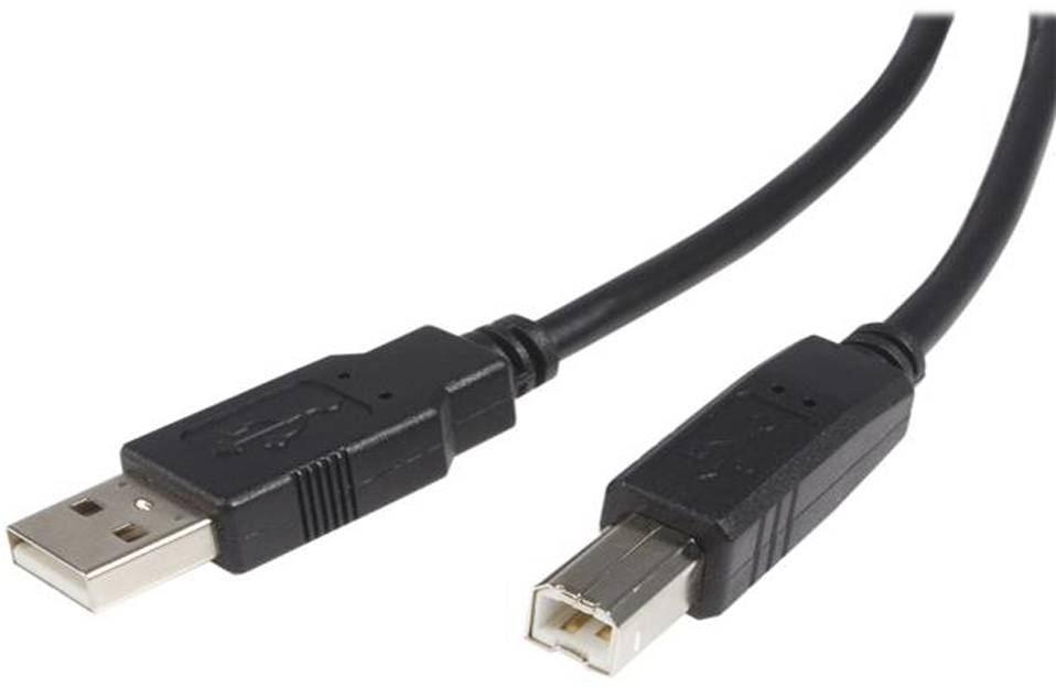 Кабель USB type A - USB type B Maxxter USB 2.0 AM - USB 2.0 BM 1m Ferrite (UF-AMBM-1M) - Фото 1