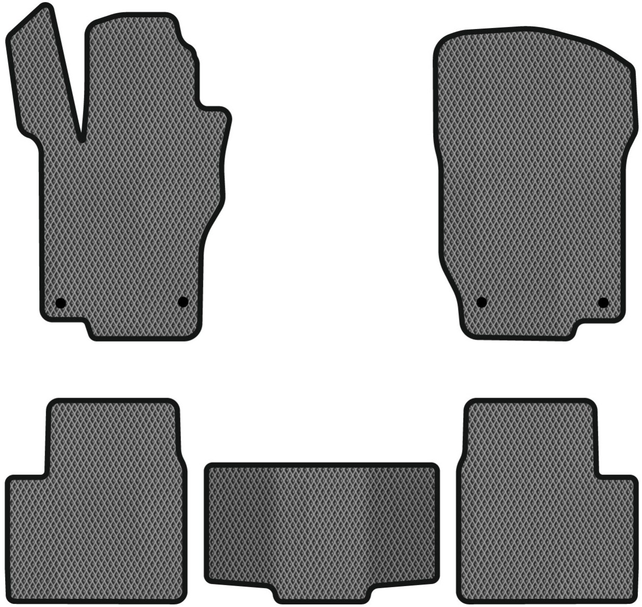 EVA коврики в салон авто EVAtech для ML-Class (W164) Mercedes-Benz 2005-2011 2 поколение SUV EU MB1800C5MS4RGB - Фото 1