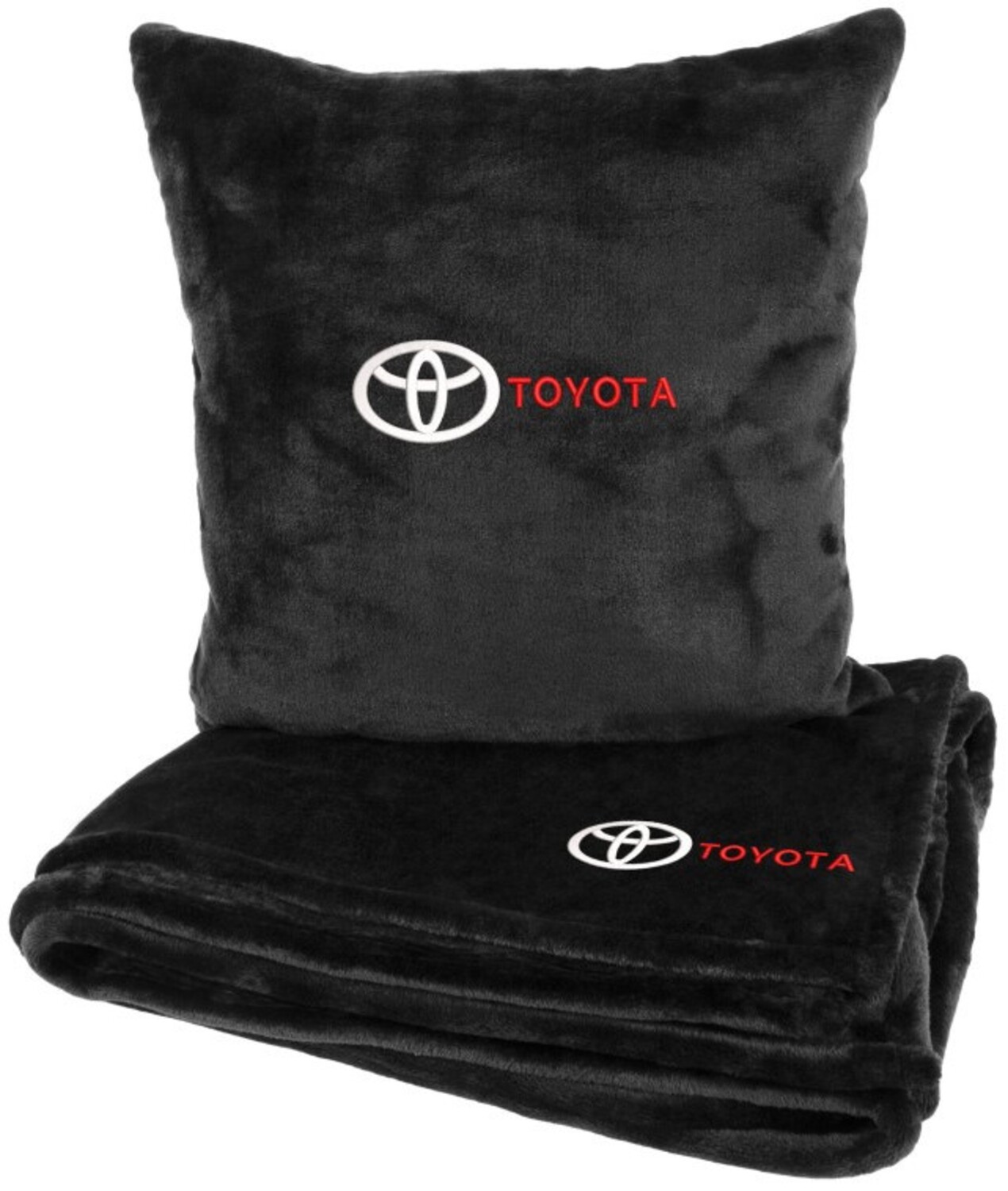 Набор плед + подушка в авто EVAtech M для Toyota черные MBLMPSMBV031 - Фото 1