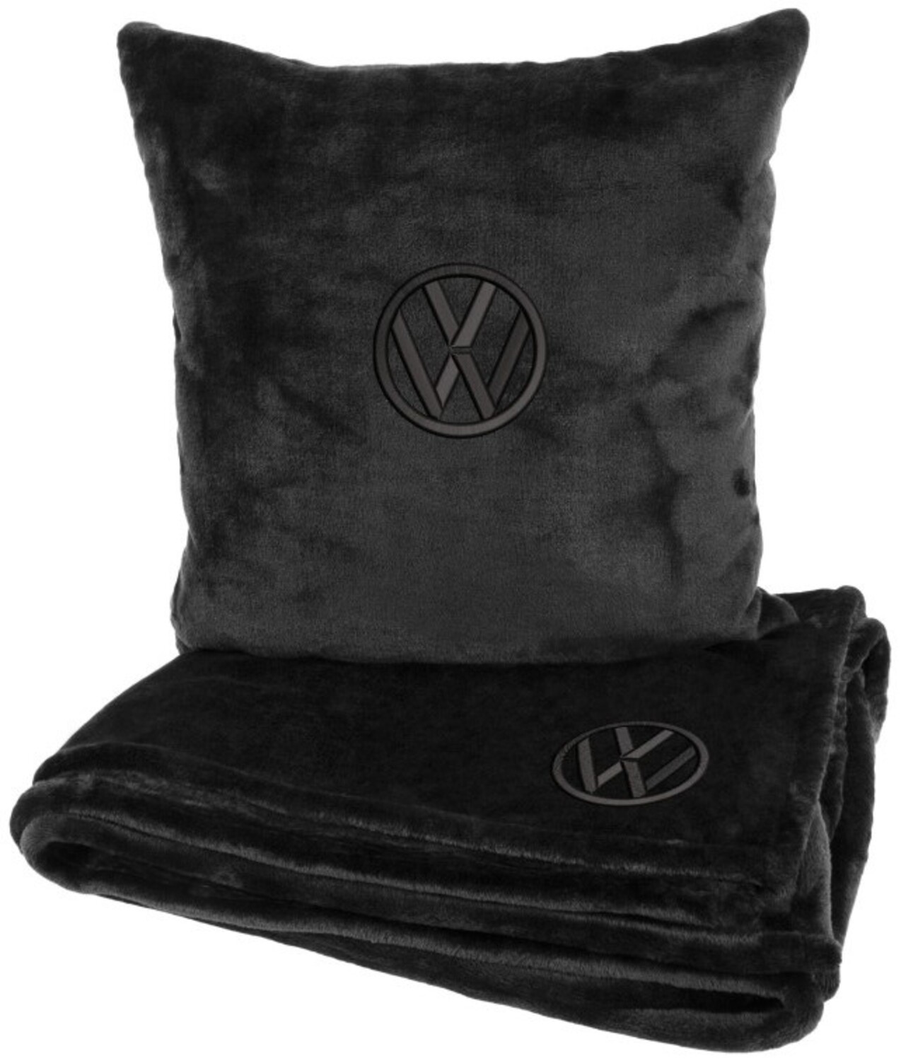 Набор плед + подушка в авто EVAtech M для Volkswagen черные MBLMPSMBV124 - Фото 1