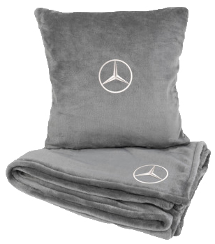 Купити Набір плед + подушка в авто EVAtech M для Mercedes-Benz сірі MBLMPSMGV016 - Фото 1 Набір плед + подушка в авто EVAtech M для Mercedes-Benz сірі MBLMPSMGV016 - Фото 1