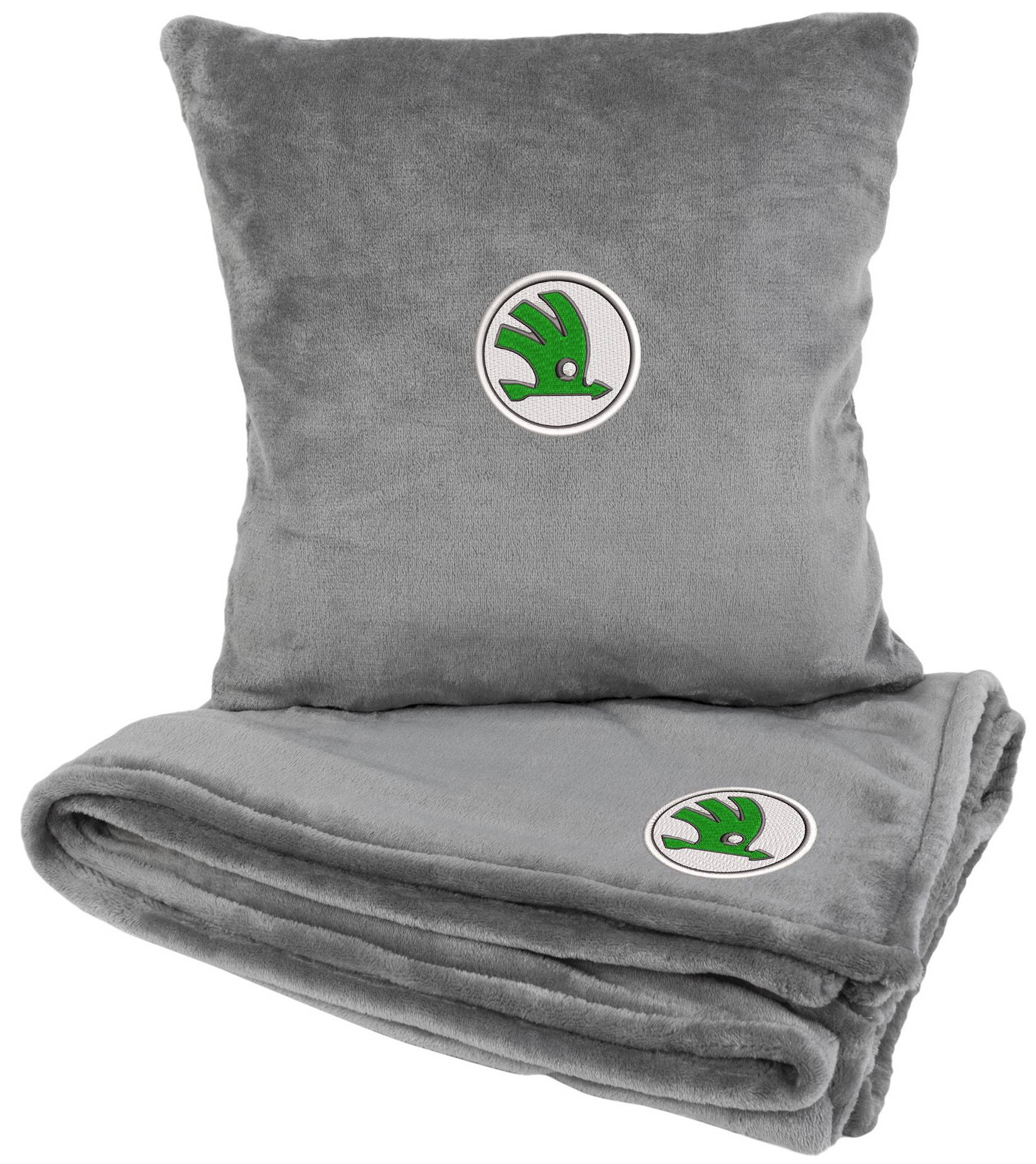 Купити Набір плед + подушка в авто EVAtech із махри M для Skoda сірі MBLMPSMGV028 - Фото 1 Набір плед + подушка в авто EVAtech із махри M для Skoda сірі MBLMPSMGV028 - Фото 1