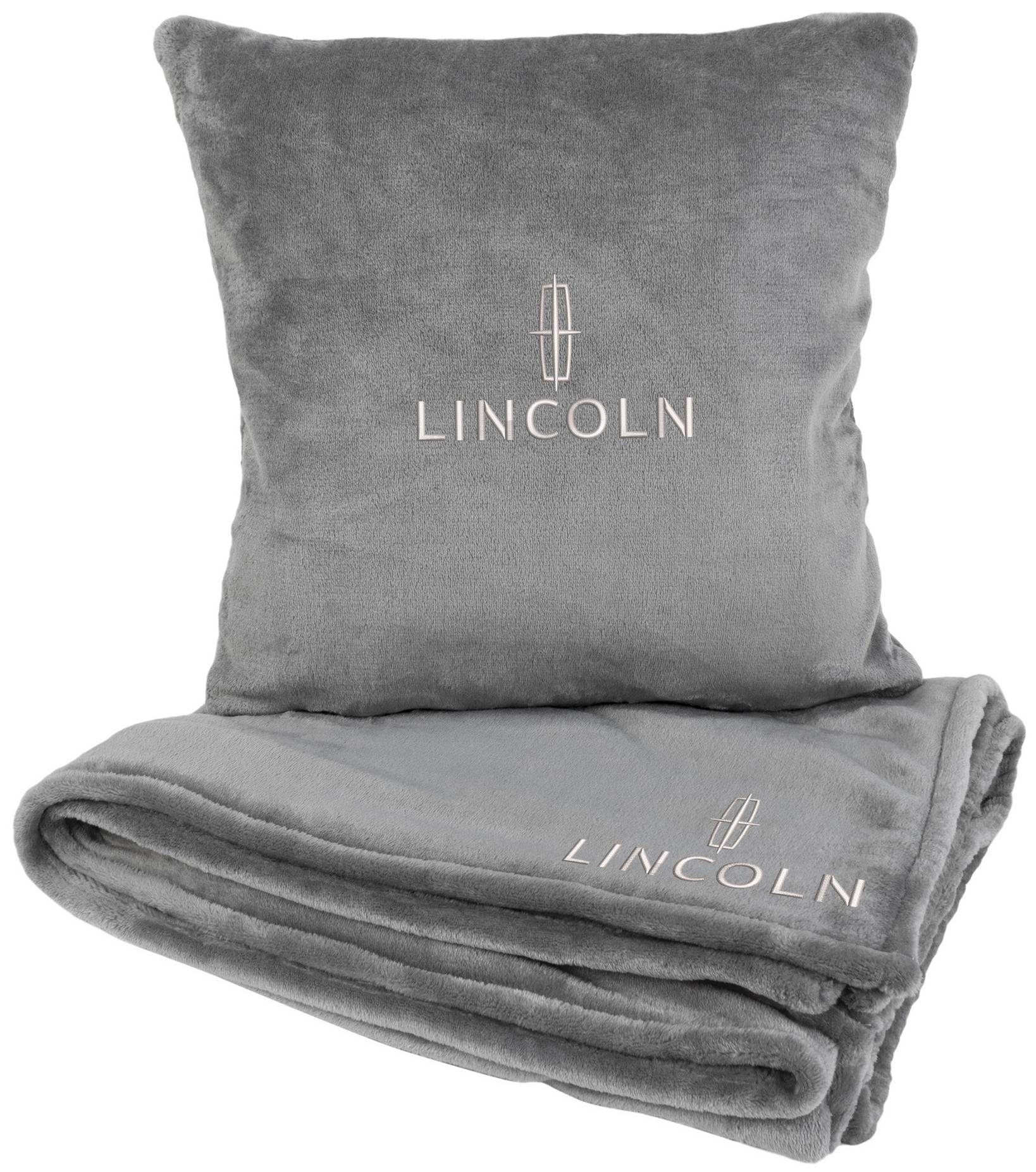 Набор плед + подушка в авто EVAtech из махры M для Lincoln серые MBLMPSMGV069 - Фото 1