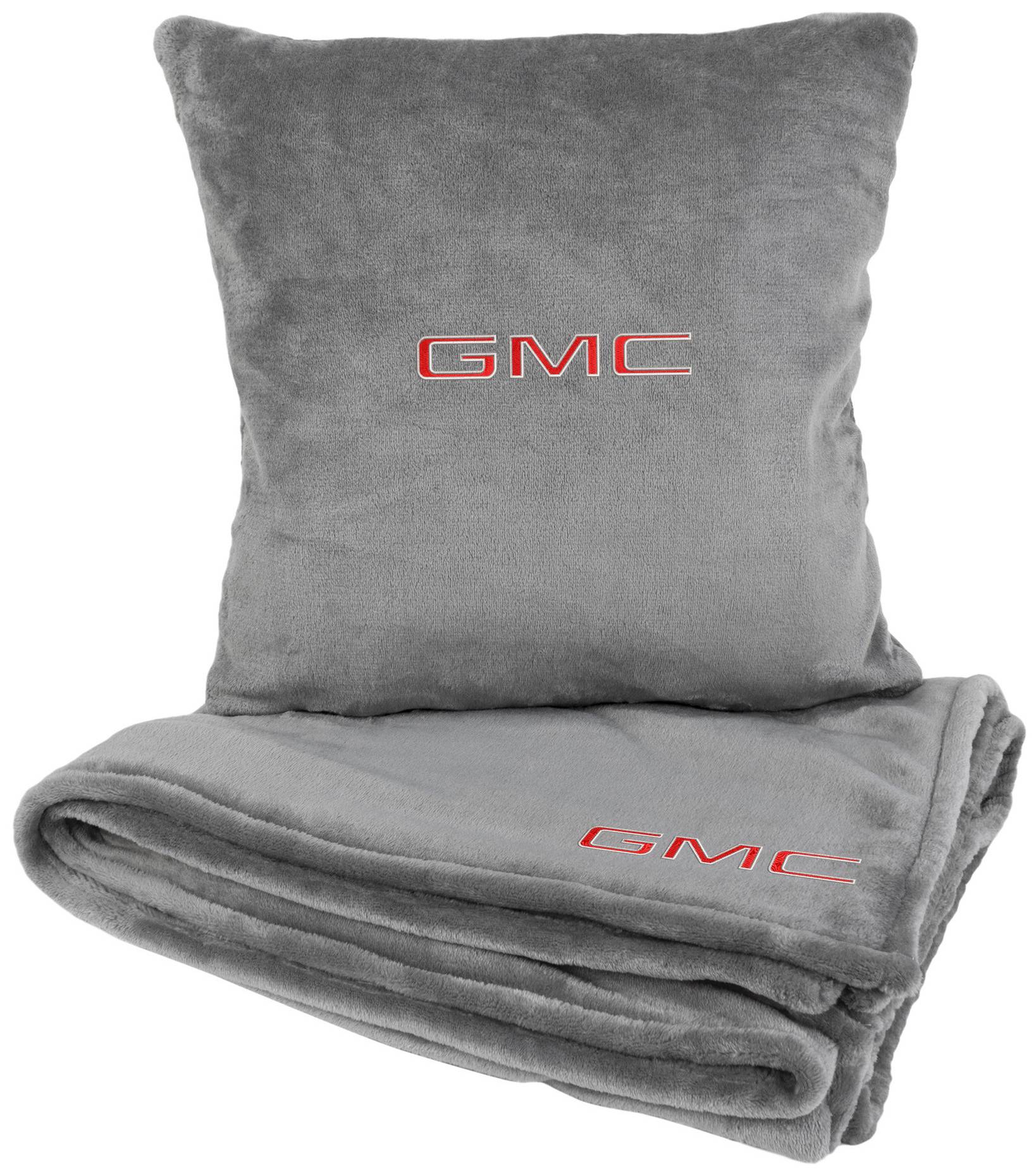 Набор плед + подушка в авто EVAtech из махры M для GMC серые MBLMPSMGV070 - Фото 1