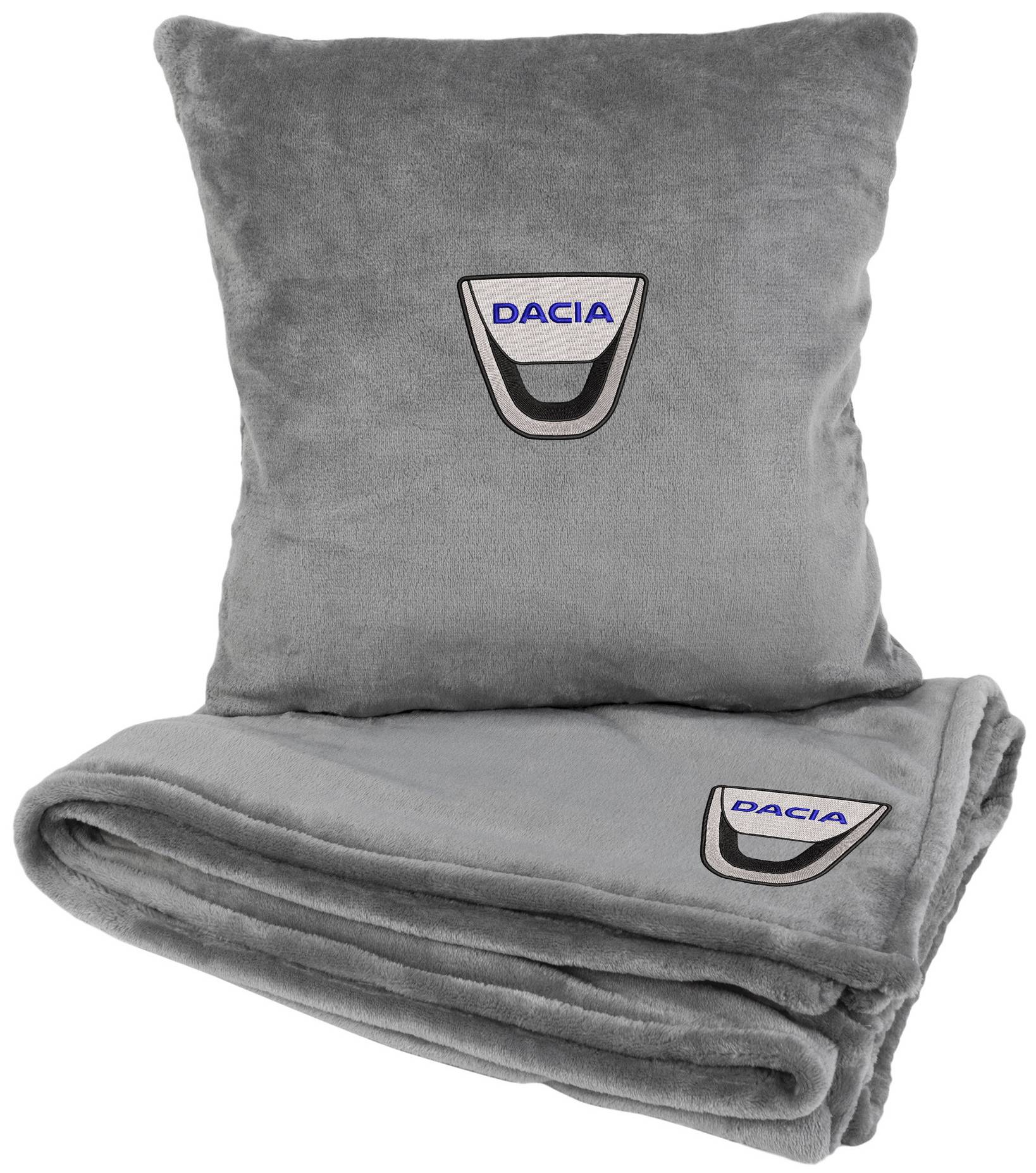 Набор плед + подушка в авто EVAtech из махры M для Dacia серые MBLMPSMGV073 - Фото 1