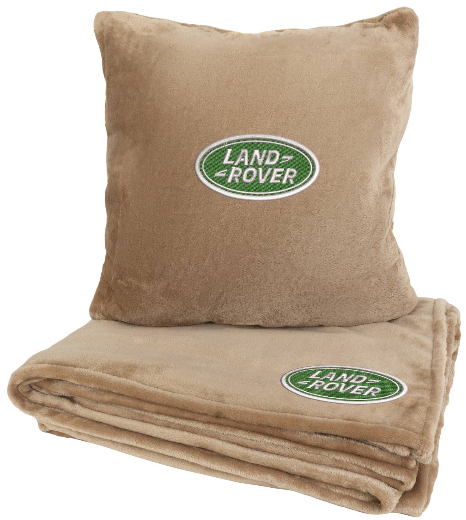 Набір плед + подушка в авто EVAtech із махри M для Land Rover бежеві MBLMPSMIV038 - Фото 1