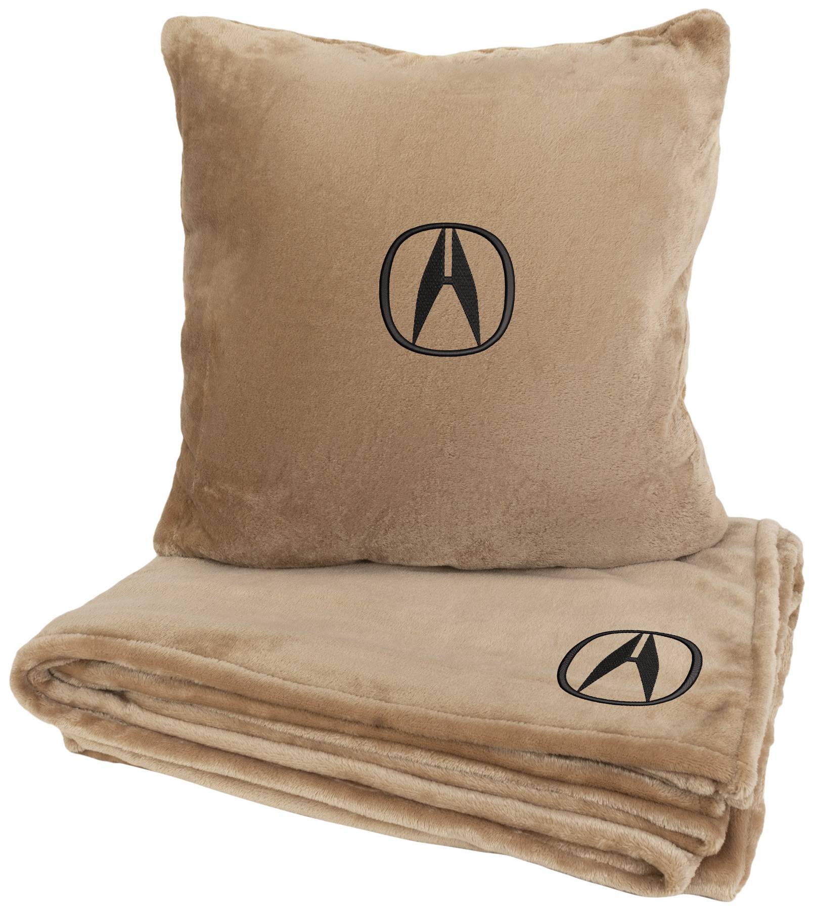 Набір плед + подушка в авто EVAtech із махри M для Acura бежеві MBLMPSMIV046 - Фото 1