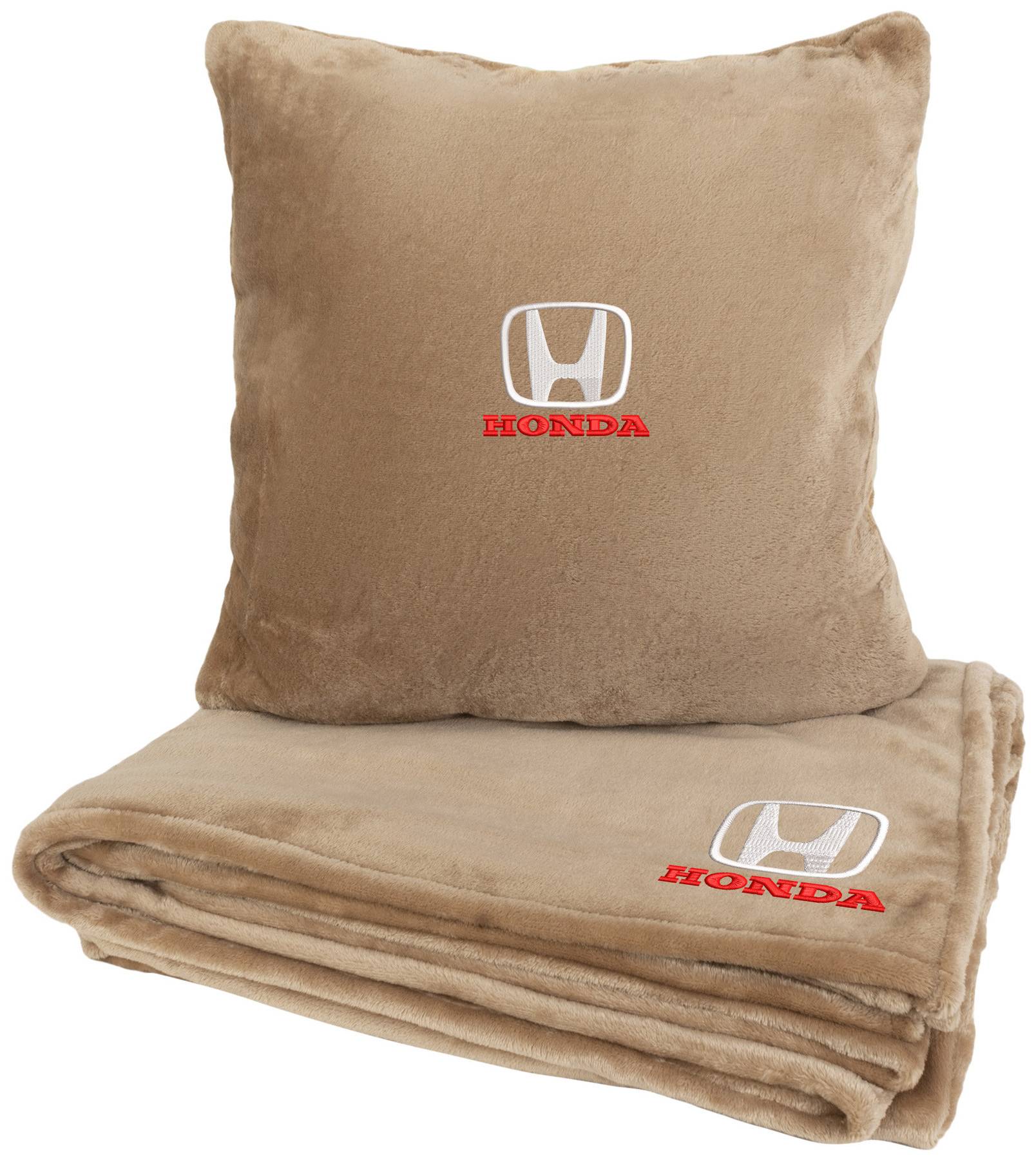 Набір плед + подушка в авто EVAtech із махри M для Honda бежеві MBLMPSMIV060 - Фото 1
