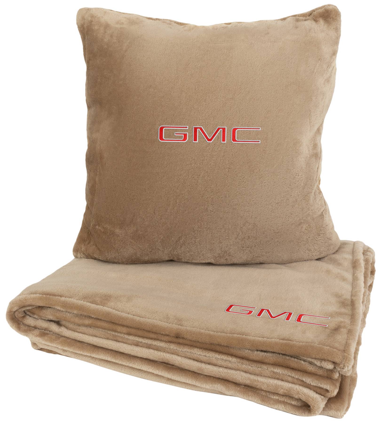 Набір плед + подушка в авто EVAtech із махри M для GMC бежеві MBLMPSMIV070 - Фото 1