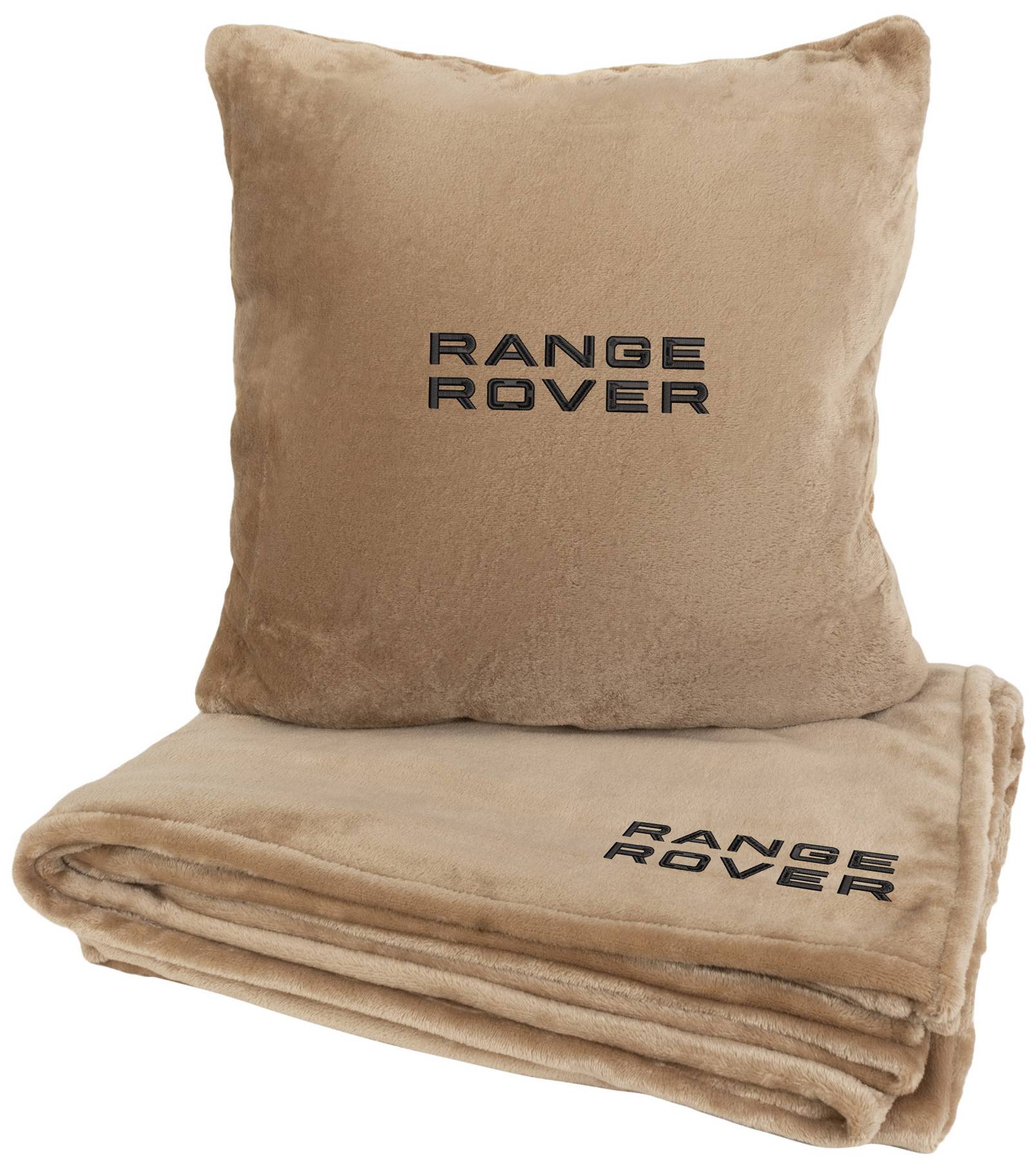 Набір плед + подушка в авто EVAtech із махри M для Range Rover бежеві MBLMPSMIV077 - Фото 1