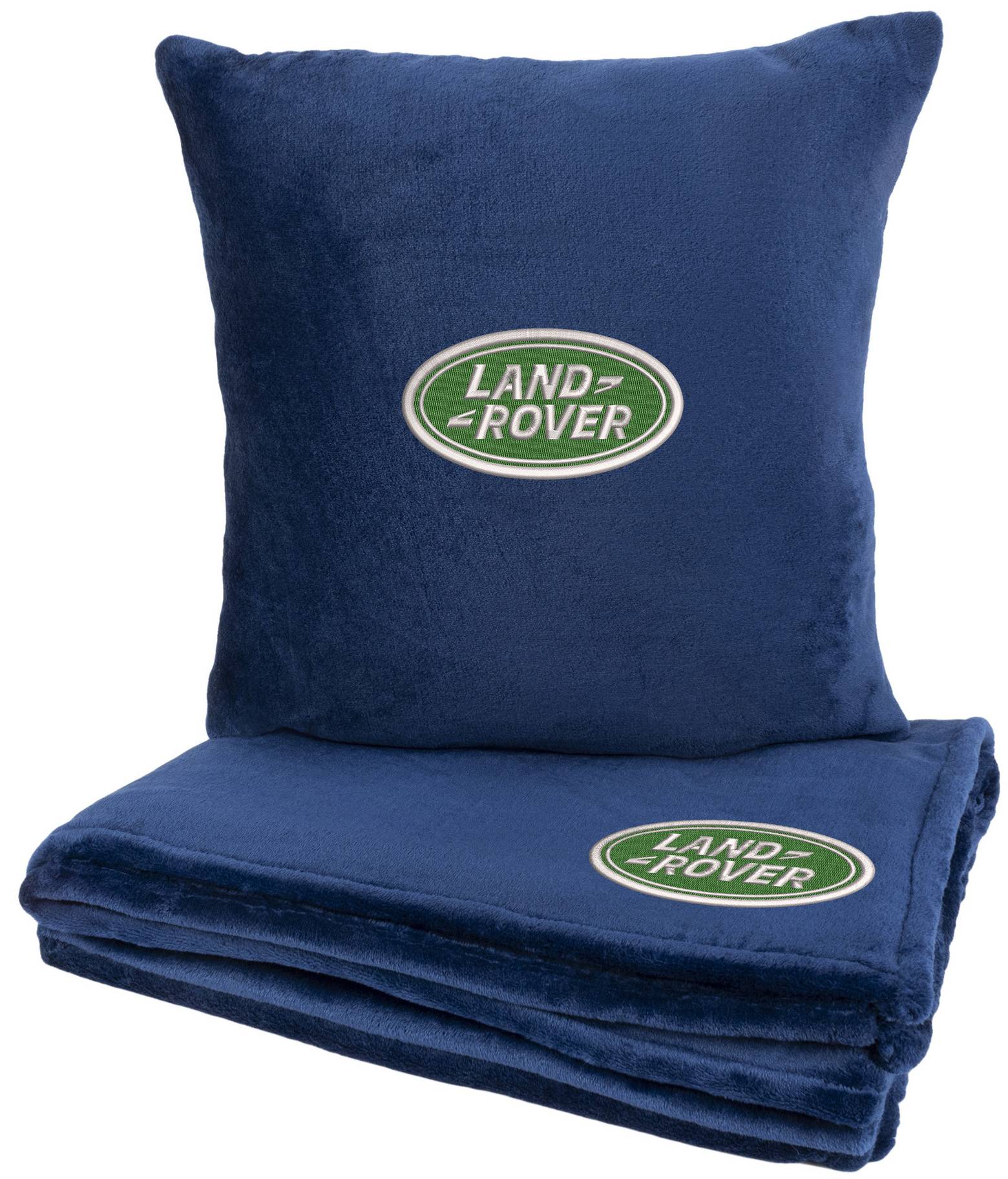 Набор плед + подушка в авто EVAtech из махры M для Land Rover синие MBLMPSMLV038 - Фото 1
