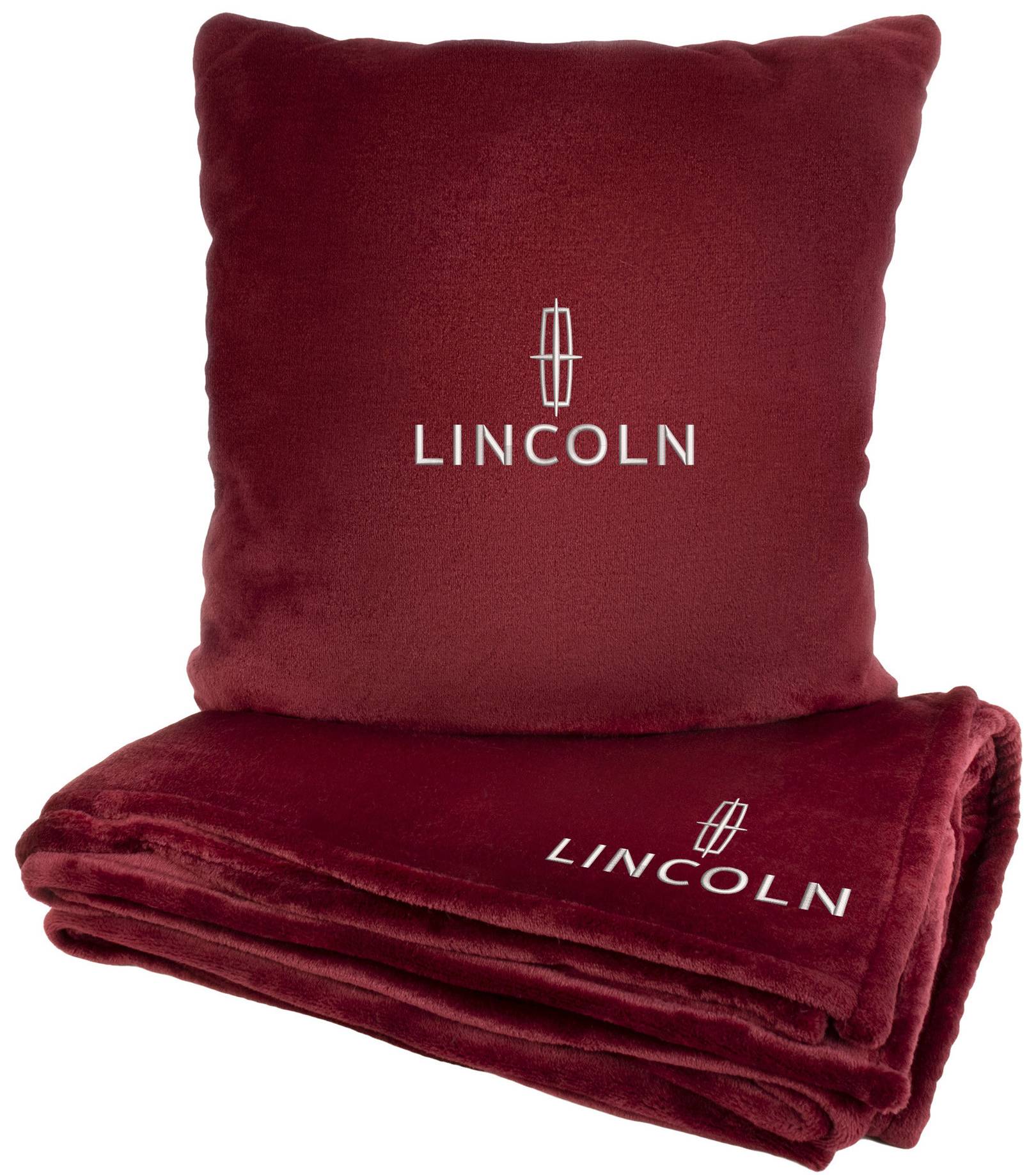 Набір плед + подушка в авто EVAtech M для Lincoln червоні MBLMPSMRV069 - Фото 1