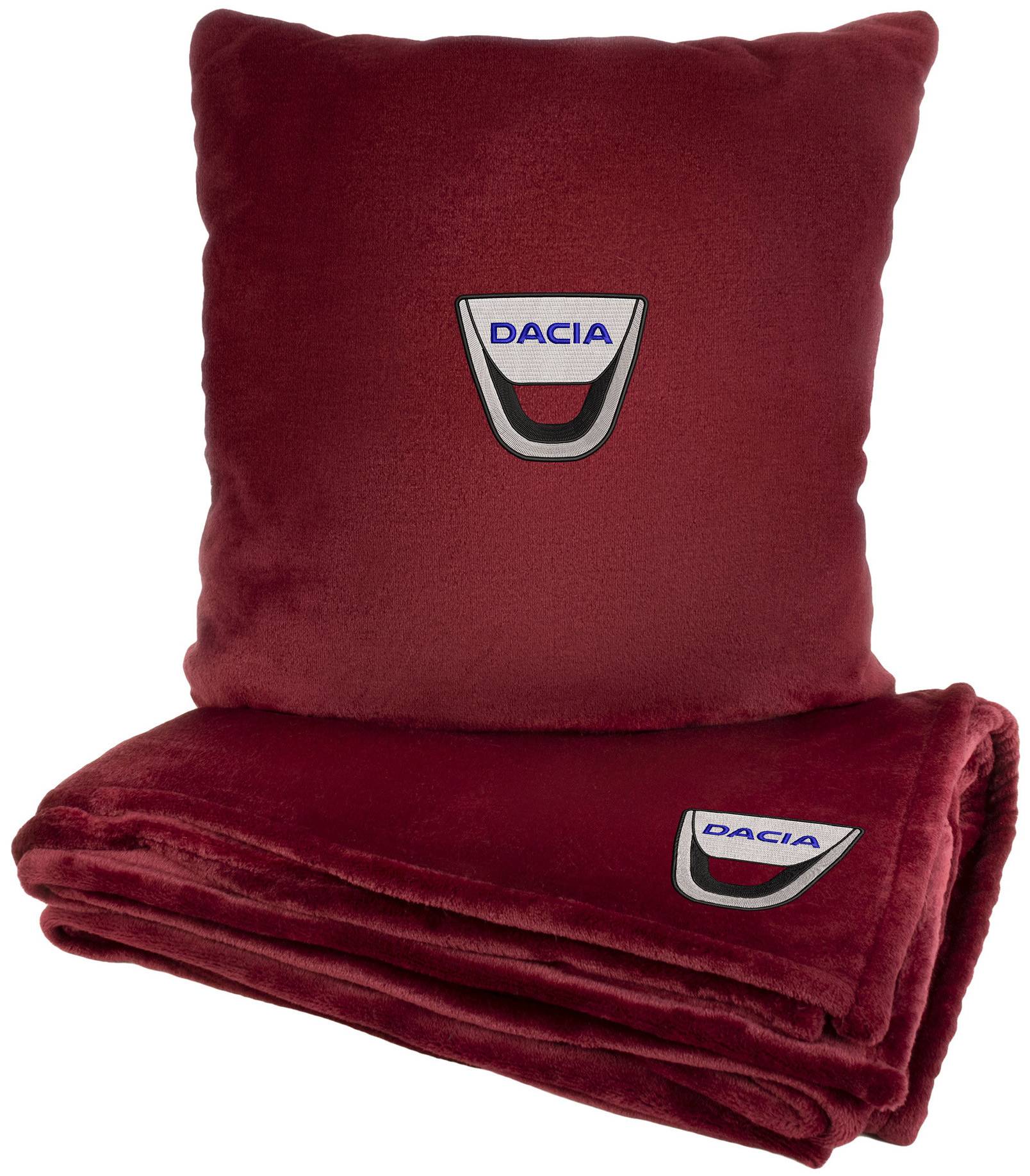 Набір плед + подушка в авто EVAtech M для Dacia червоні MBLMPSMRV073 - Фото 1