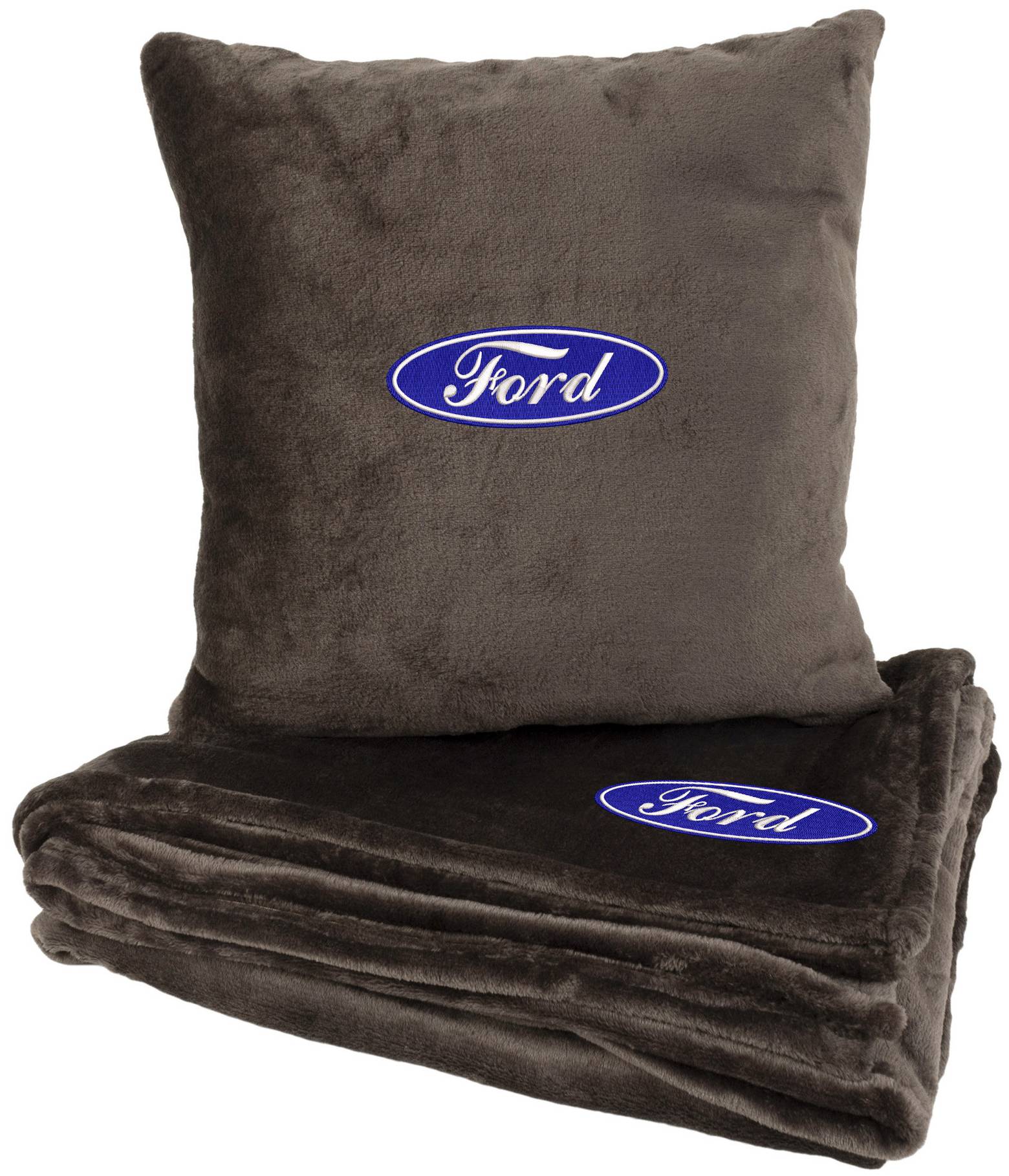 Набір плед + подушка в авто EVAtech M для Ford коричневі MBLMPSMZV010 - Фото 1