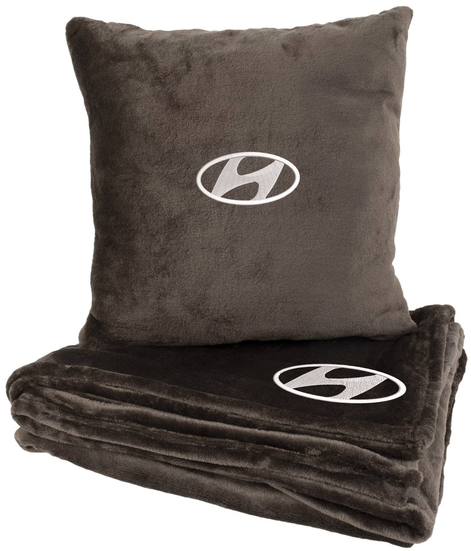 Набір плед + подушка в авто EVAtech M для Hyundai коричневі MBLMPSMZV012 - Фото 1