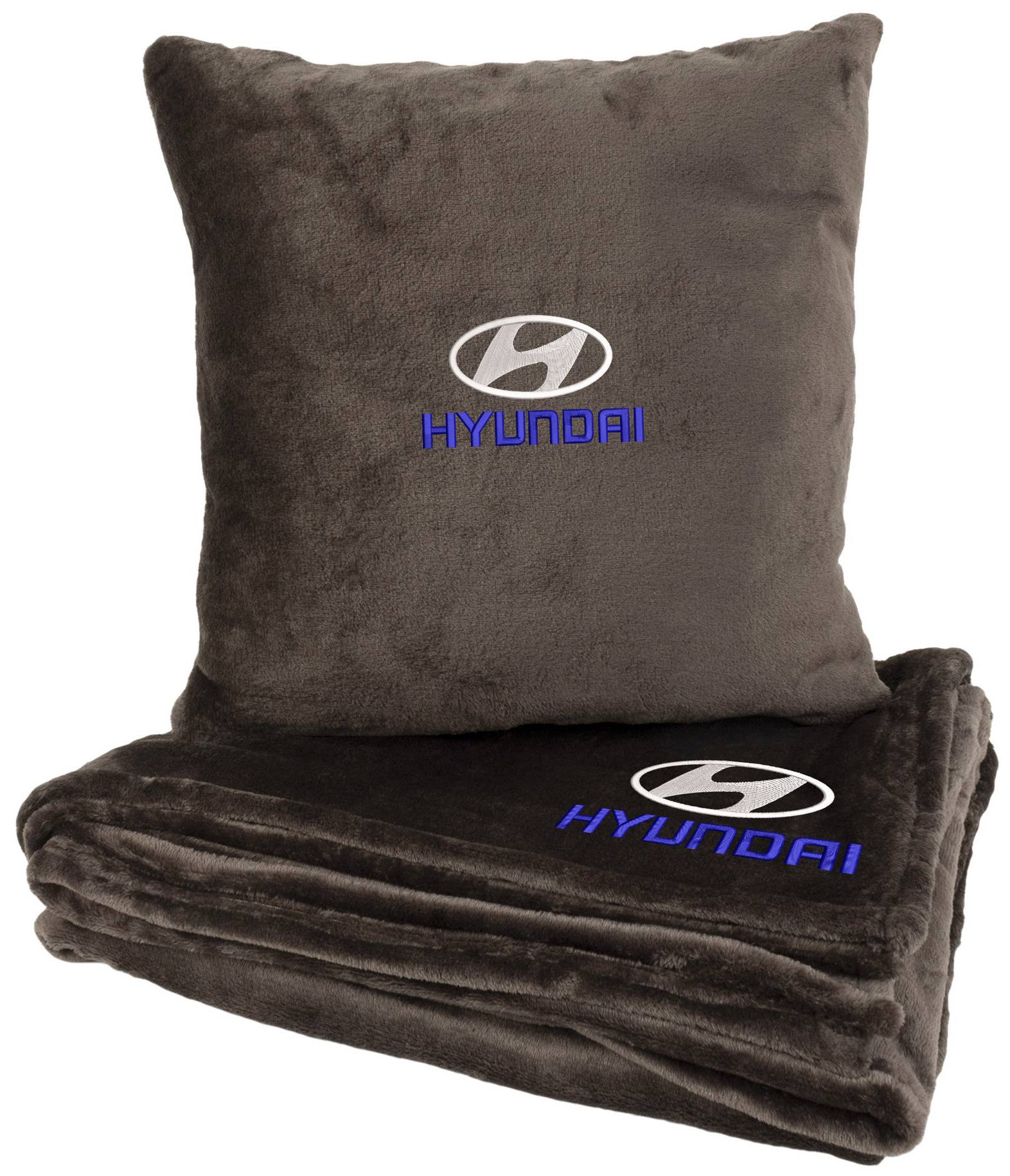 Набір плед + подушка в авто EVAtech M для Hyundai коричневі MBLMPSMZV013 - Фото 1