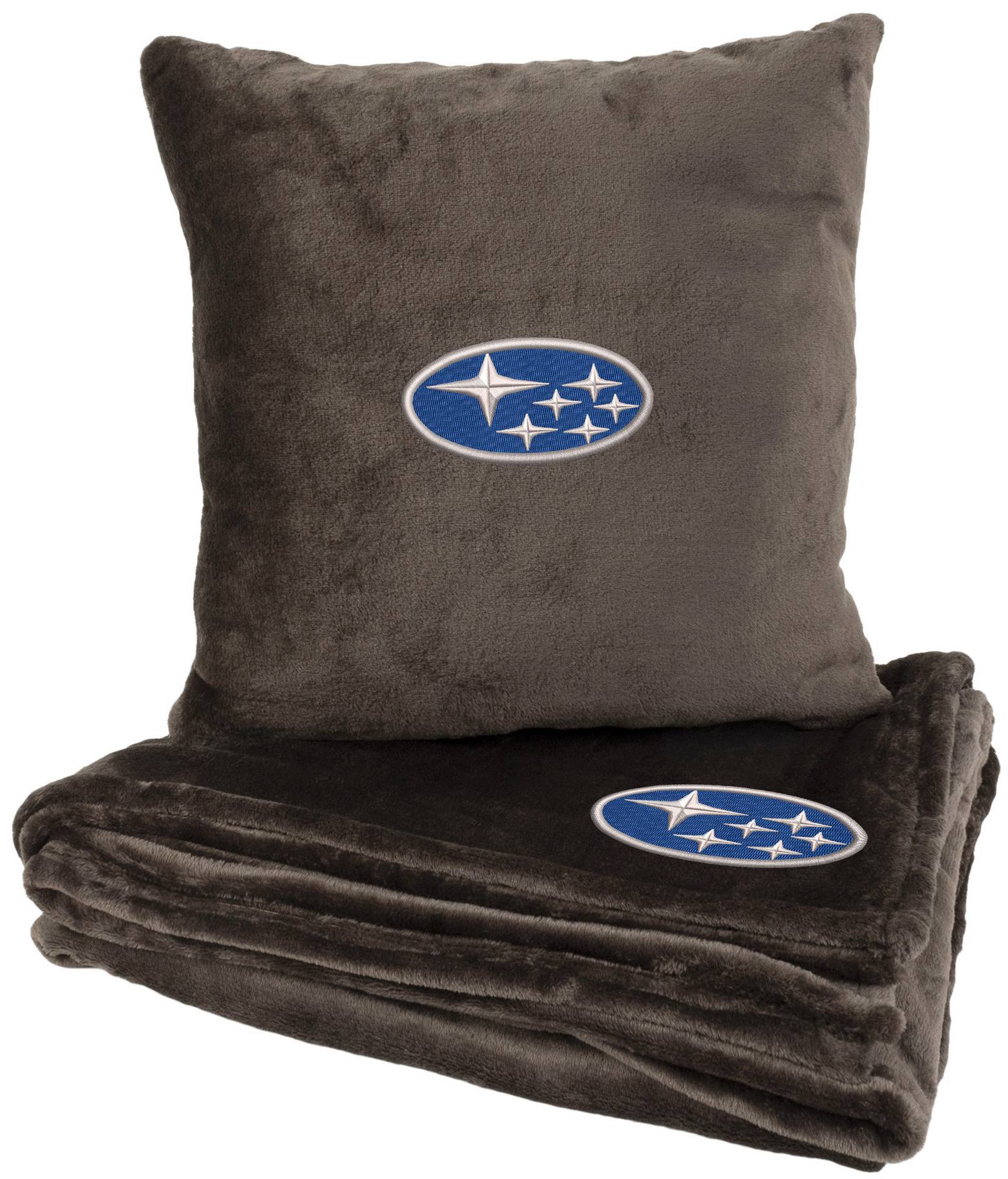 Набір плед + подушка в авто EVAtech M для Subaru коричневі MBLMPSMZV029 - Фото 1