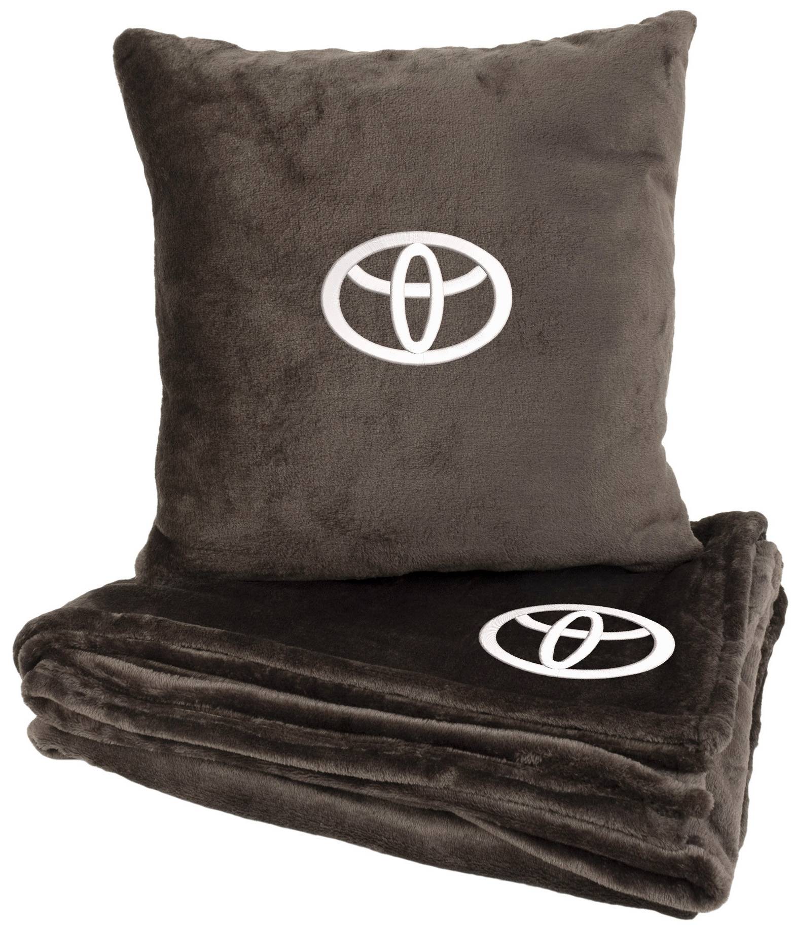 Набір плед + подушка в авто EVAtech M для Toyota коричневі MBLMPSMZV030 - Фото 1