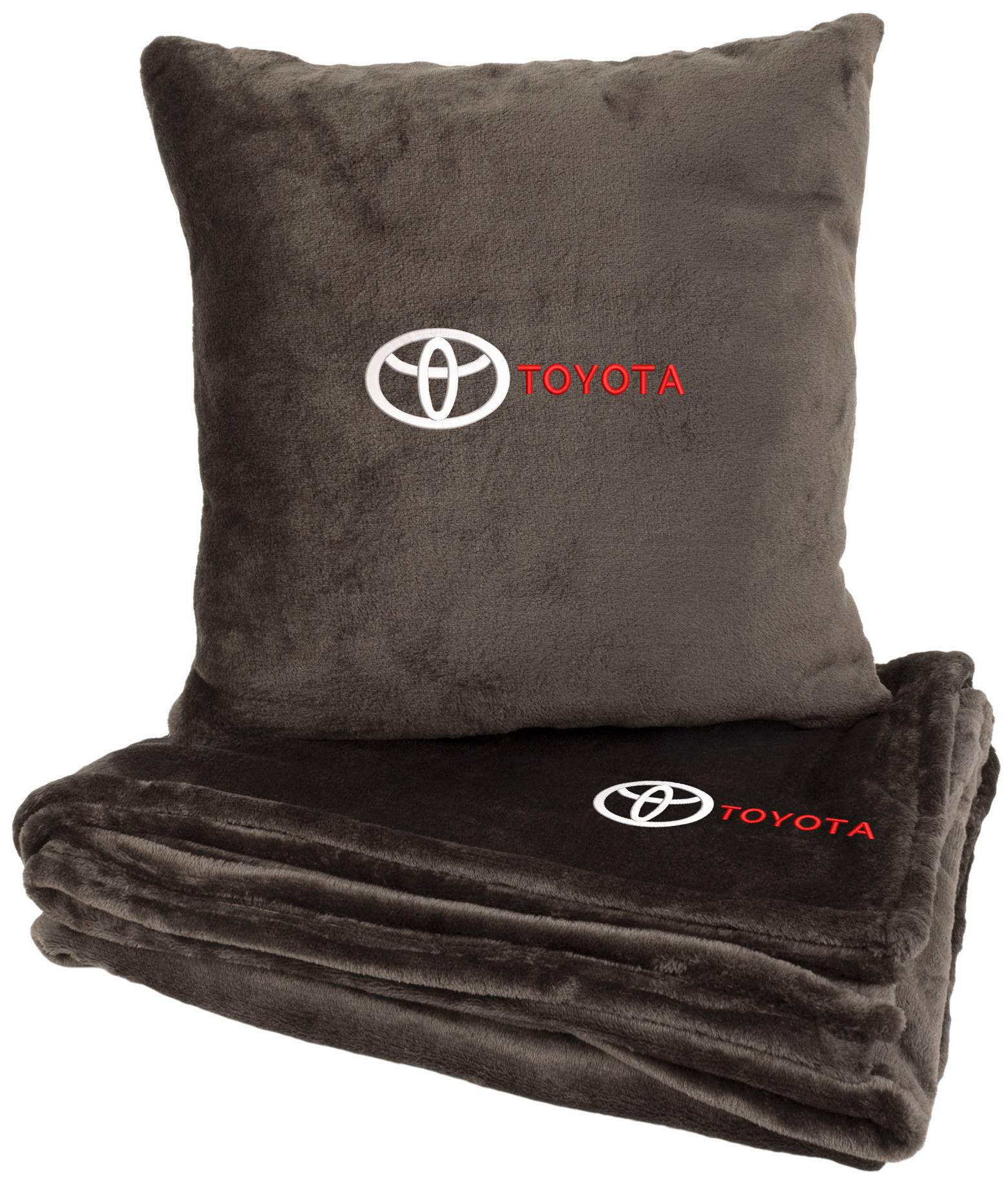 Набір плед + подушка в авто EVAtech M для Toyota коричневі MBLMPSMZV031 - Фото 1