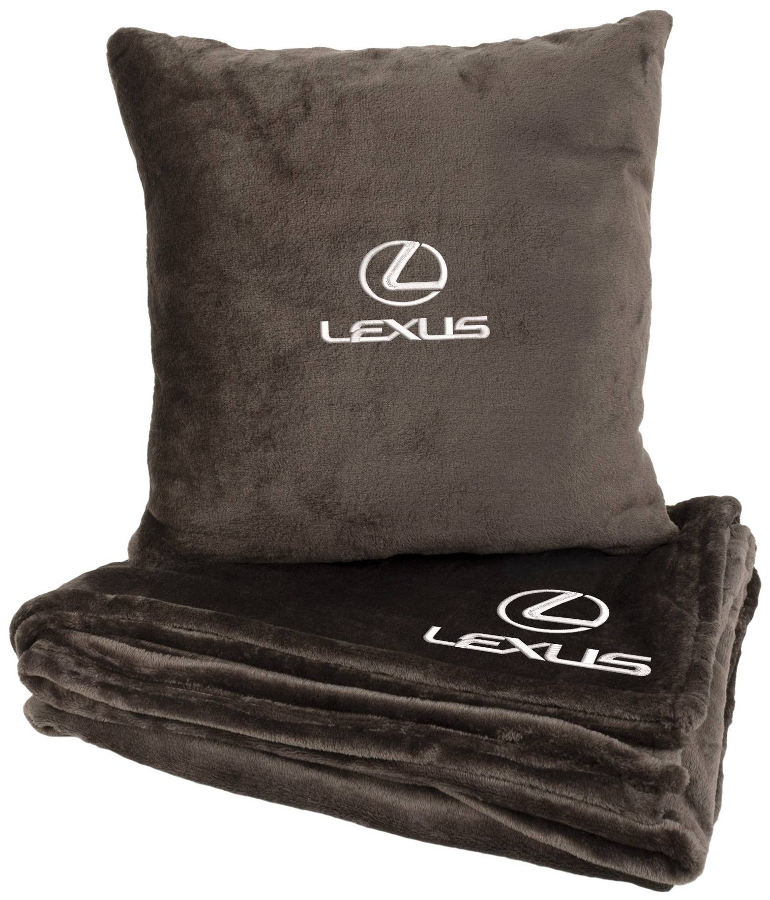 Набір плед + подушка в авто EVAtech M для Lexus коричневі MBLMPSMZV035 - Фото 1