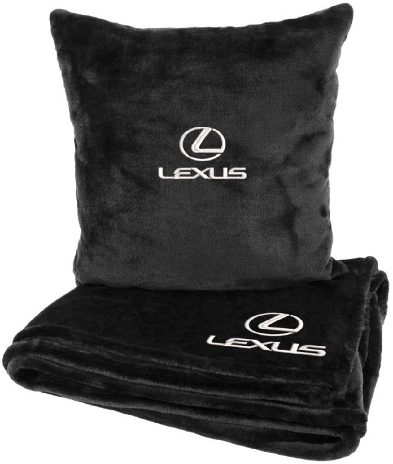 Купить Набор плед + подушка в авто EVAtech из махры S для Lexus Черные (MBLMPSSBV035) - Фото 1 Набор плед + подушка в авто EVAtech из махры S для Lexus Черные (MBLMPSSBV035) - Фото 1