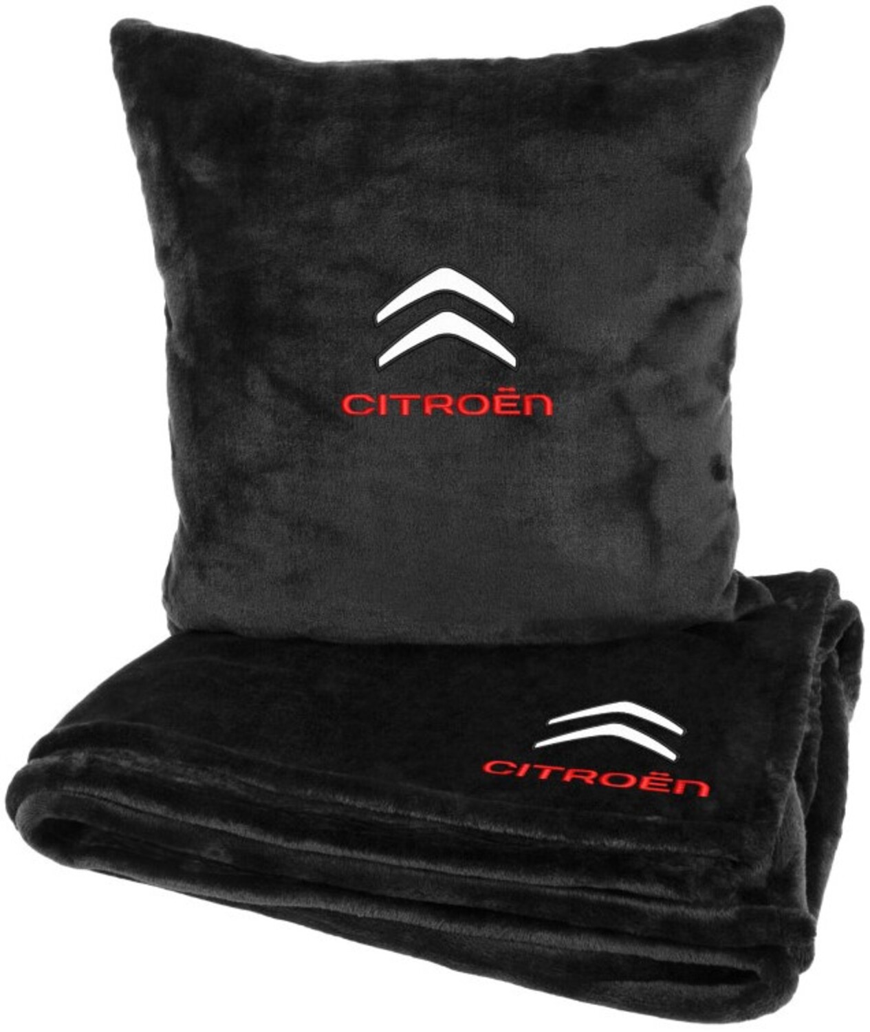 Купить Набор плед + подушка в авто EVAtech из махры S для Citroen Черные (MBLMPSSBV037) - Фото 1 Набор плед + подушка в авто EVAtech из махры S для Citroen Черные (MBLMPSSBV037) - Фото 1