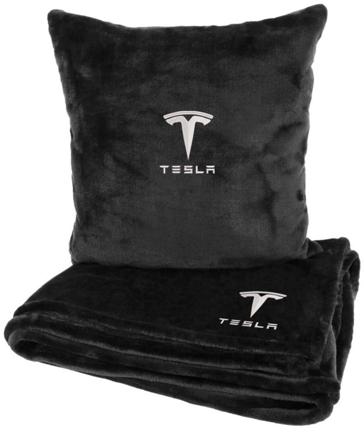 Купить Набор плед + подушка в авто EVAtech из махры S для Tesla Черные (MBLMPSSBV040) - Фото 1 Набор плед + подушка в авто EVAtech из махры S для Tesla Черные (MBLMPSSBV040) - Фото 1