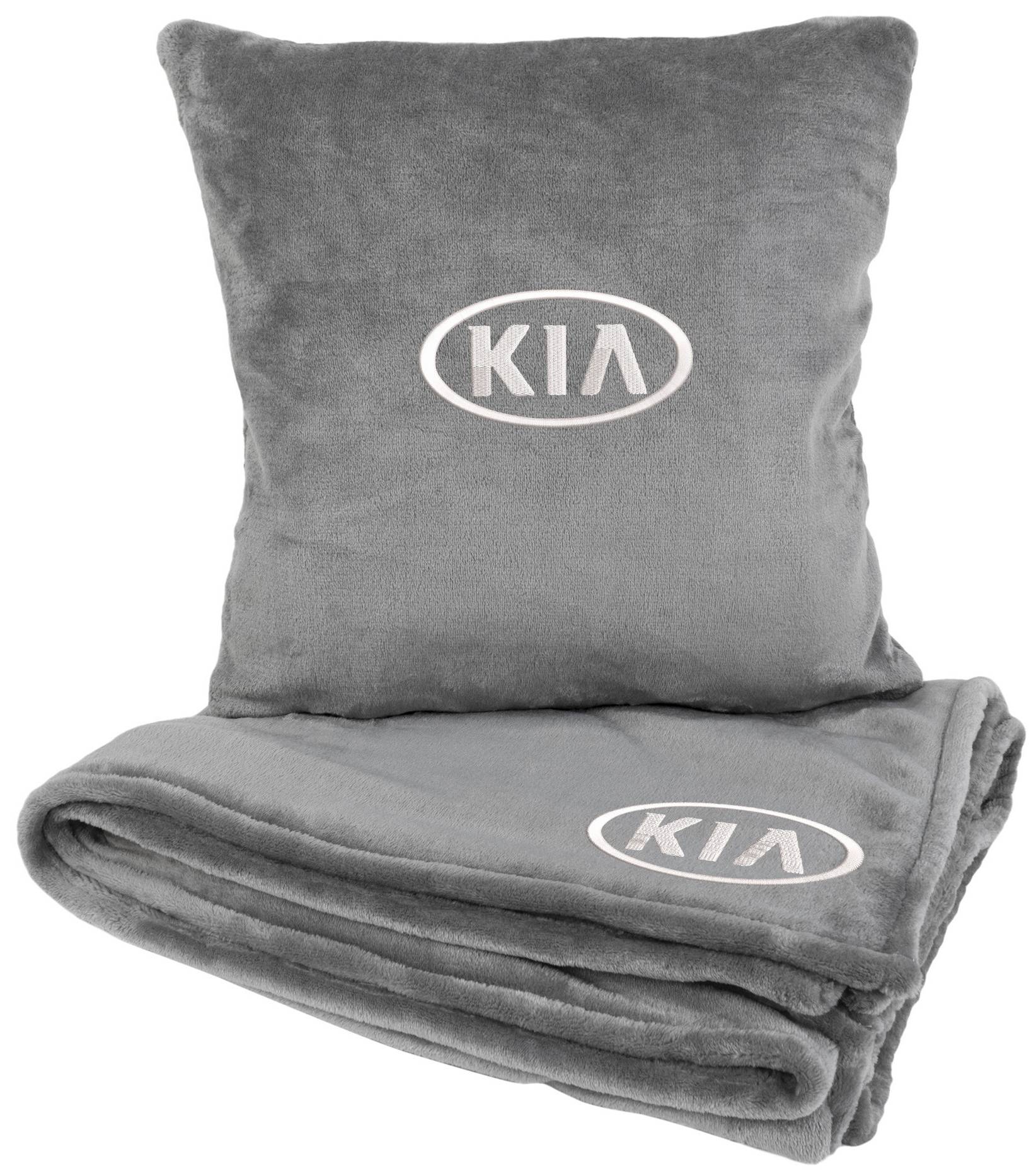 Набір плед + подушка в авто EVAtech S для Kia сірі MBLMPSSGV051 - Фото 1