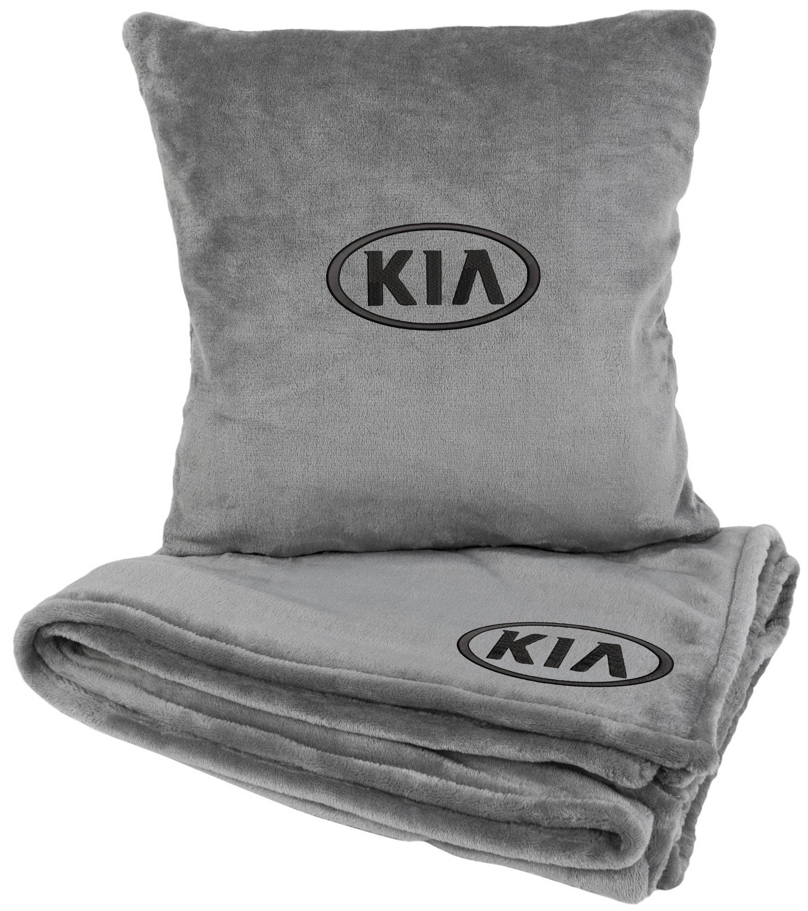 Набір плед + подушка в авто EVAtech S для Kia сірі MBLMPSSGV052 - Фото 1