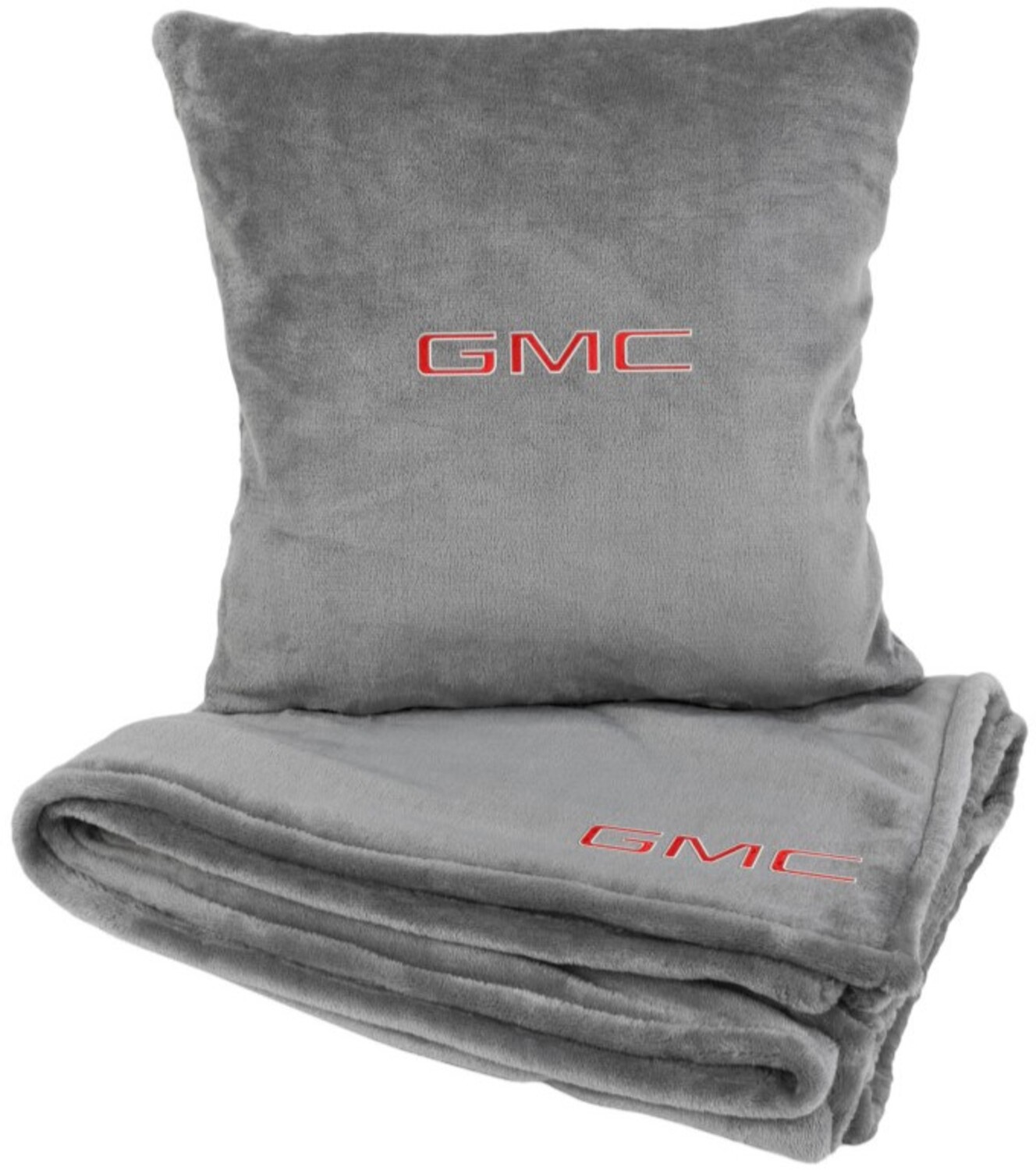 Набор плед + подушка в авто EVAtech из махры S для GMC Серые (MBLMPSSGV070) - Фото 1