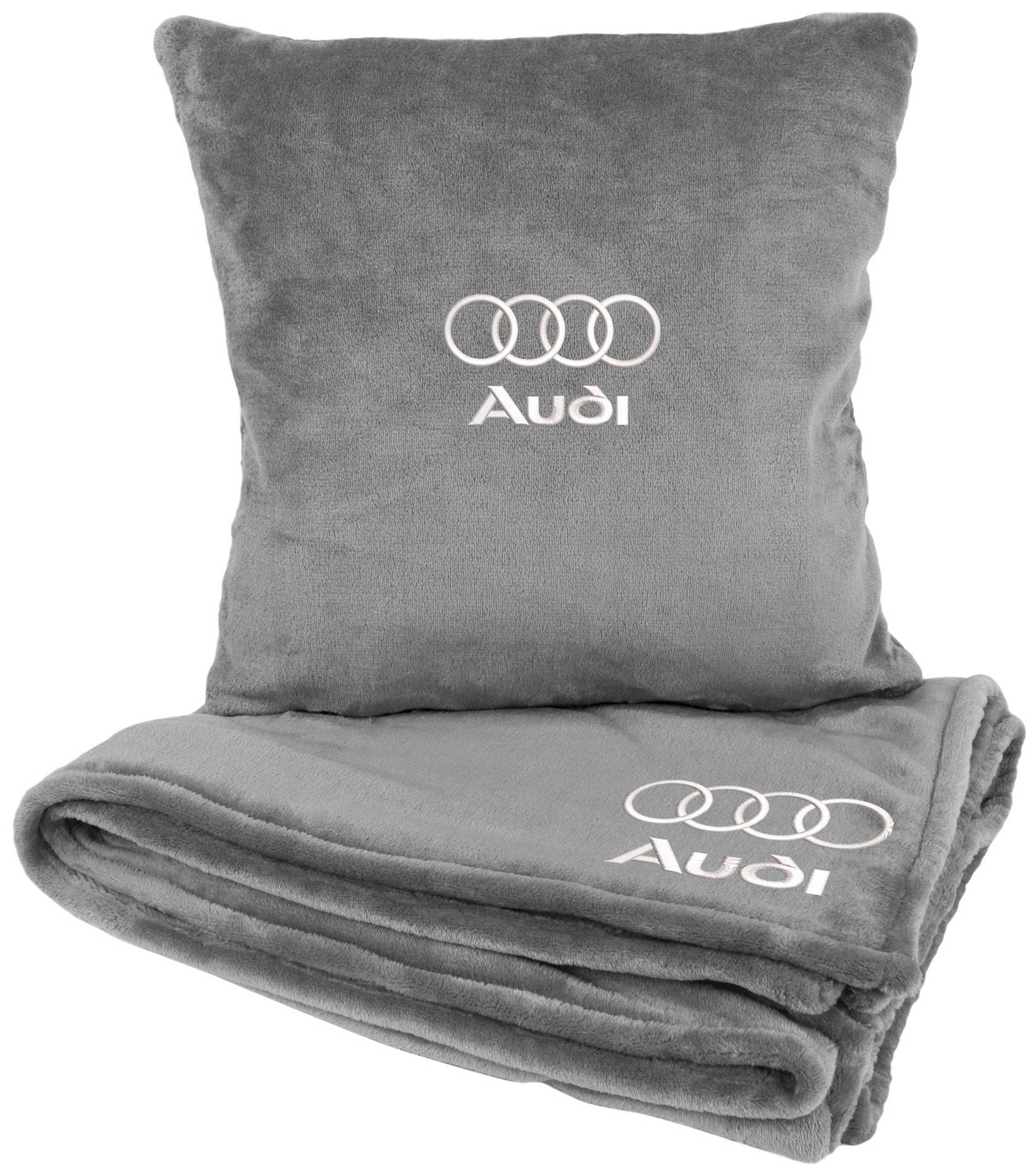 Набір плед + подушка в авто EVAtech S для Audi сірі MBLMPSSGV095 - Фото 1