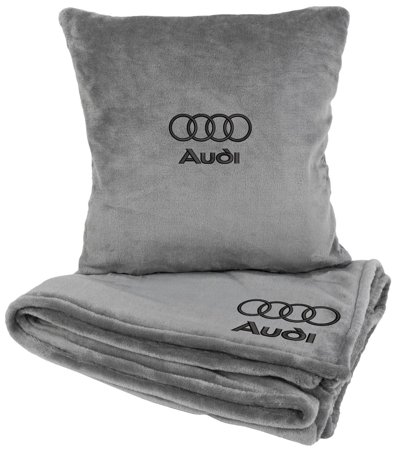 Набір плед + подушка в авто EVAtech S для Audi сірі MBLMPSSGV096 - Фото 1