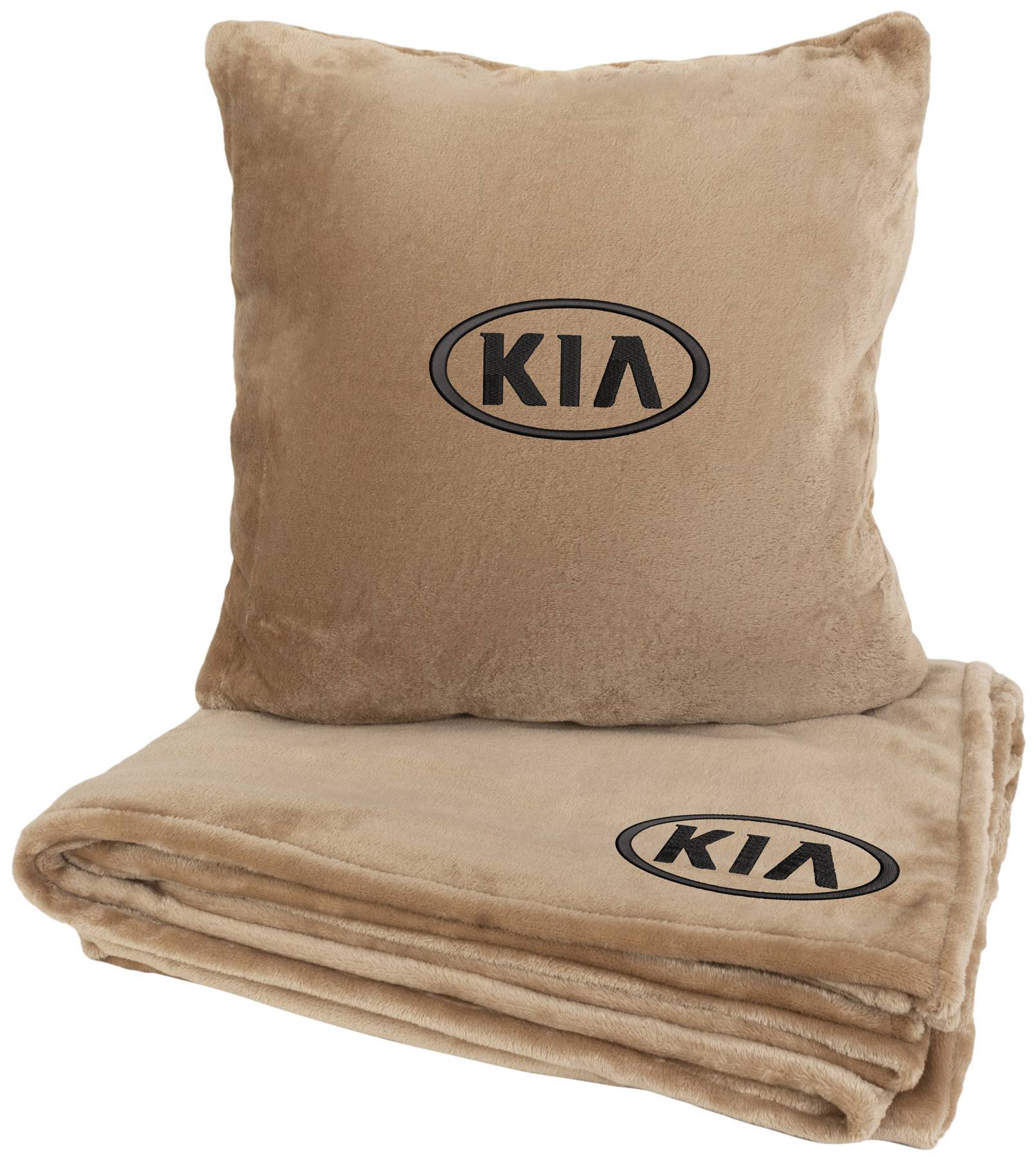 Набір плед + подушка в авто EVAtech S для Kia бежеві MBLMPSSIV052 - Фото 1