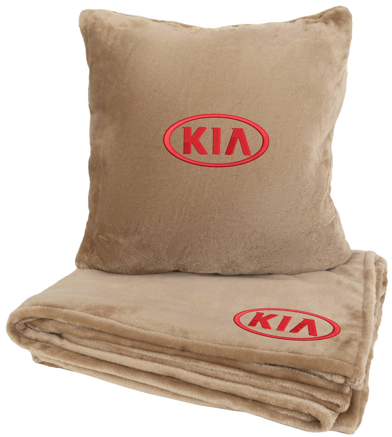 Набір плед + подушка в авто EVAtech S для Kia бежеві MBLMPSSIV053 - Фото 1