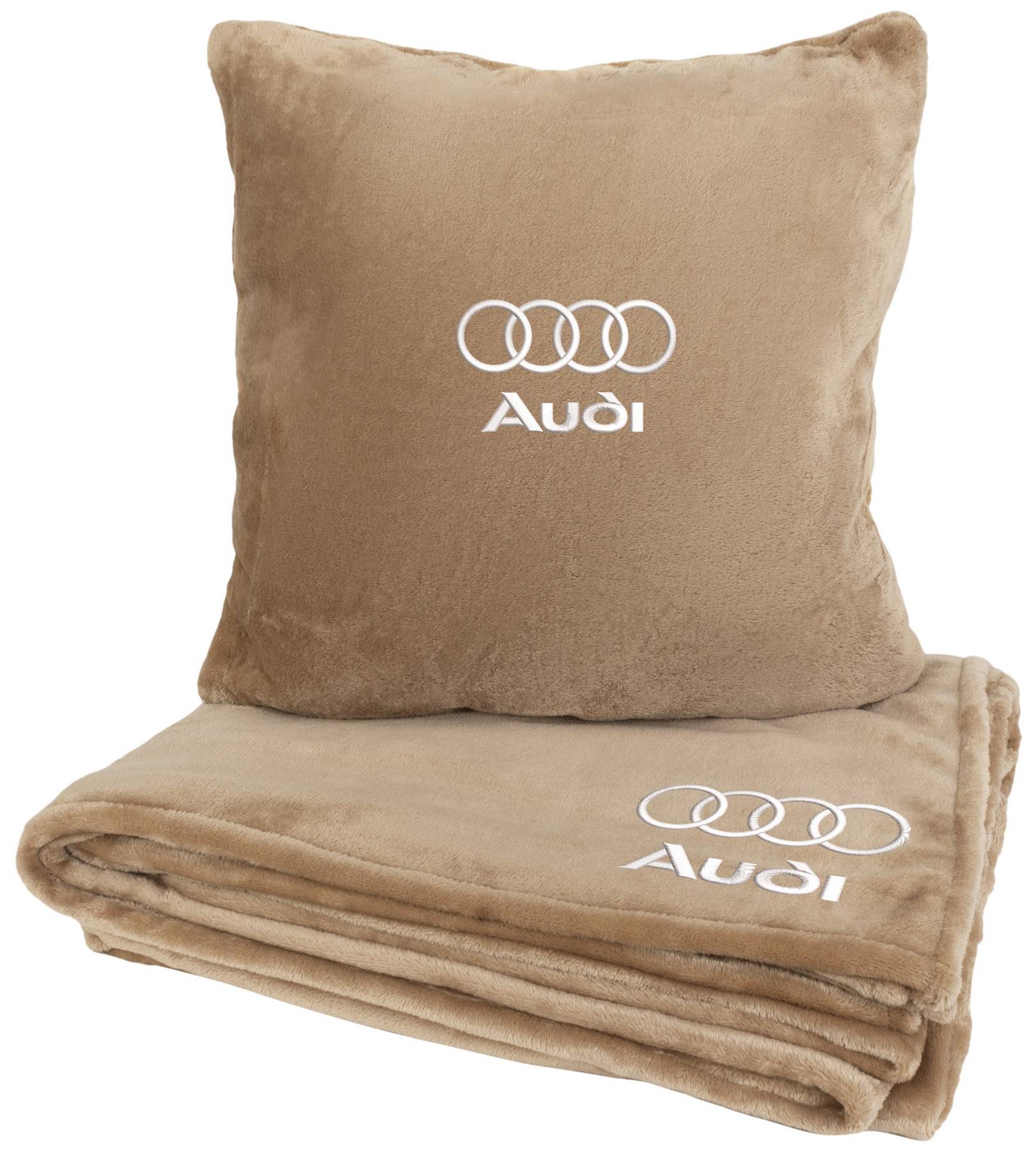 Набір плед + подушка в авто EVAtech S для Audi бежеві MBLMPSSIV095 - Фото 1