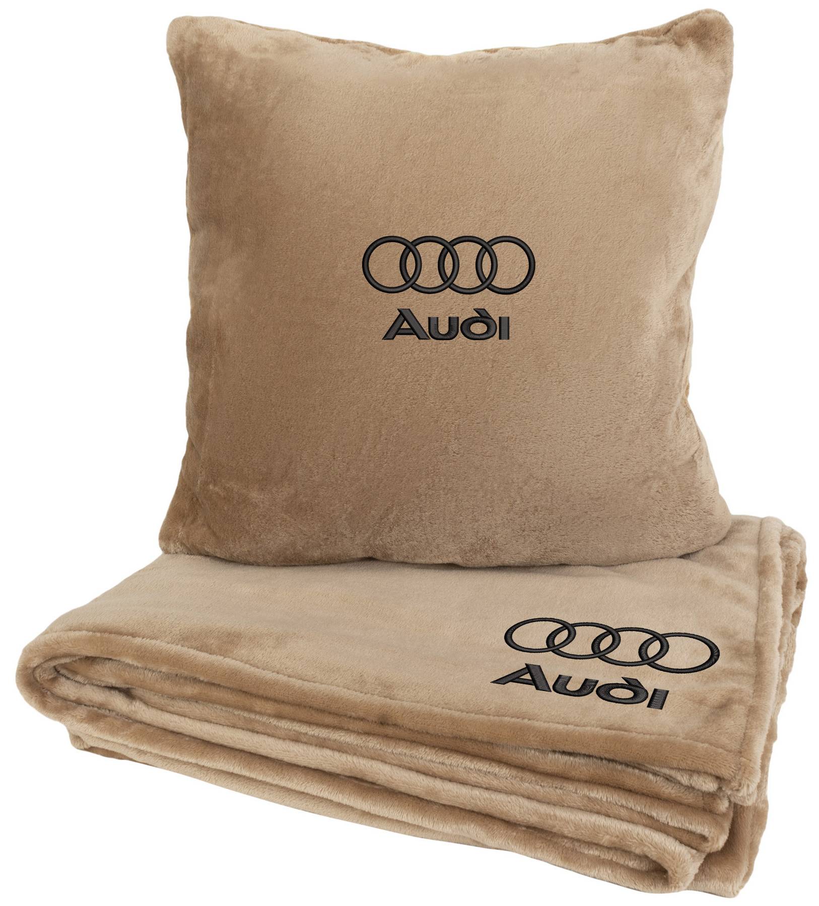 Набір плед + подушка в авто EVAtech S для Audi бежеві MBLMPSSIV096 - Фото 1